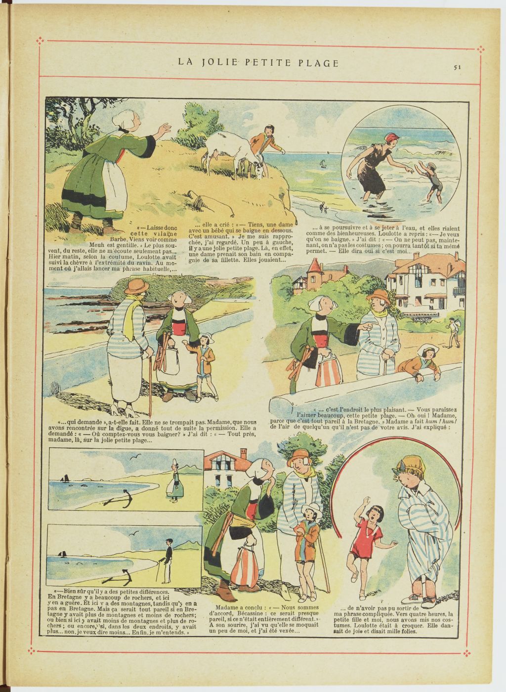 Bécassine – Bécassine au Pays basque (1925), page 52. Caumery & J.-P. Pinchon. Domaine public. Source gallica.bnf.fr / BnF.