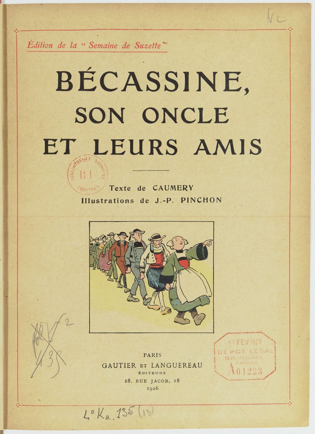 Bécassine – Bécassine, son oncle et leurs amis (1926), page 2. Caumery & J.-P. Pinchon. Domaine public. Source gallica.bnf.fr / BnF.