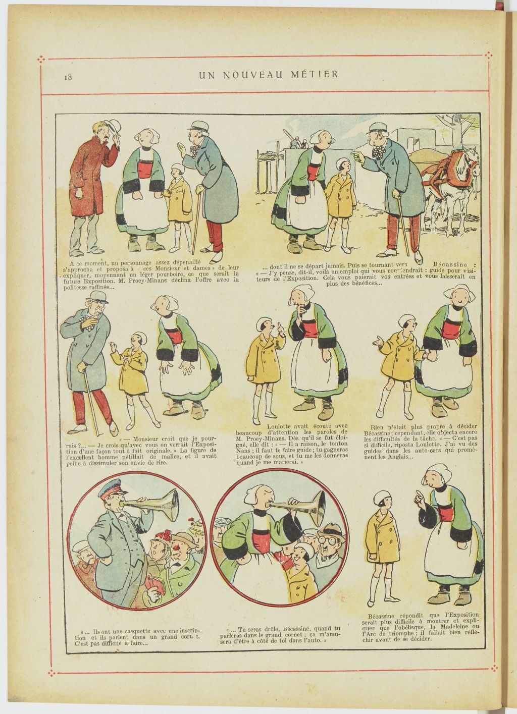 Bécassine – Bécassine, son oncle et leurs amis (1926), page 19. Caumery & J.-P. Pinchon. Domaine public. Source gallica.bnf.fr / BnF.