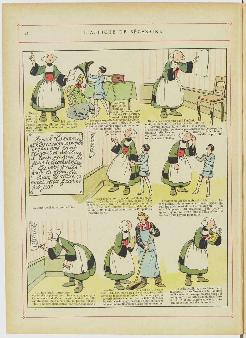 Bécassine – Bécassine, son oncle et leurs amis (1926), page 27. Caumery & J.-P. Pinchon. Domaine public. Source gallica.bnf.fr / BnF.