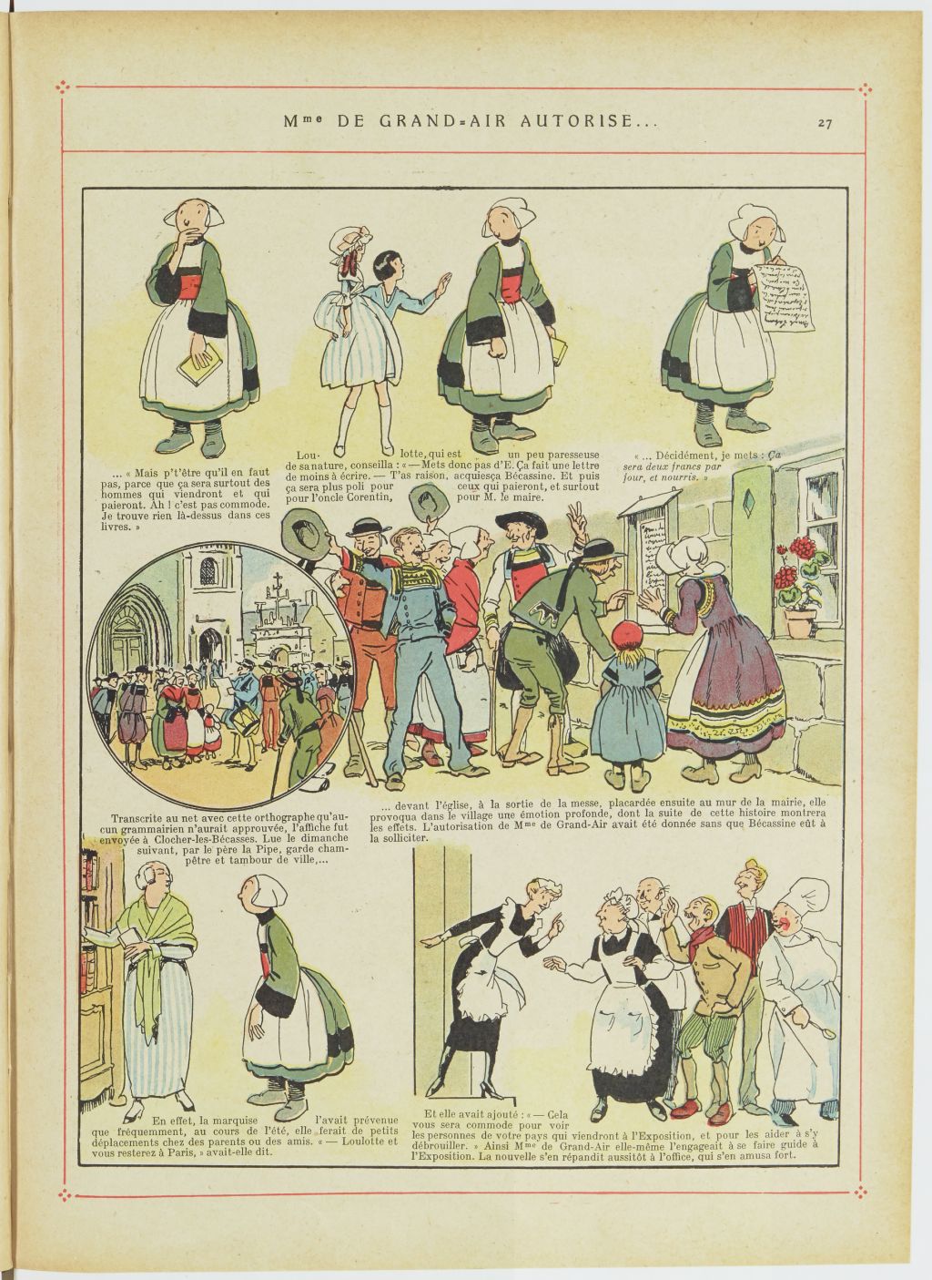 Bécassine – Bécassine, son oncle et leurs amis (1926), page 28. Caumery & J.-P. Pinchon. Domaine public. Source gallica.bnf.fr / BnF.