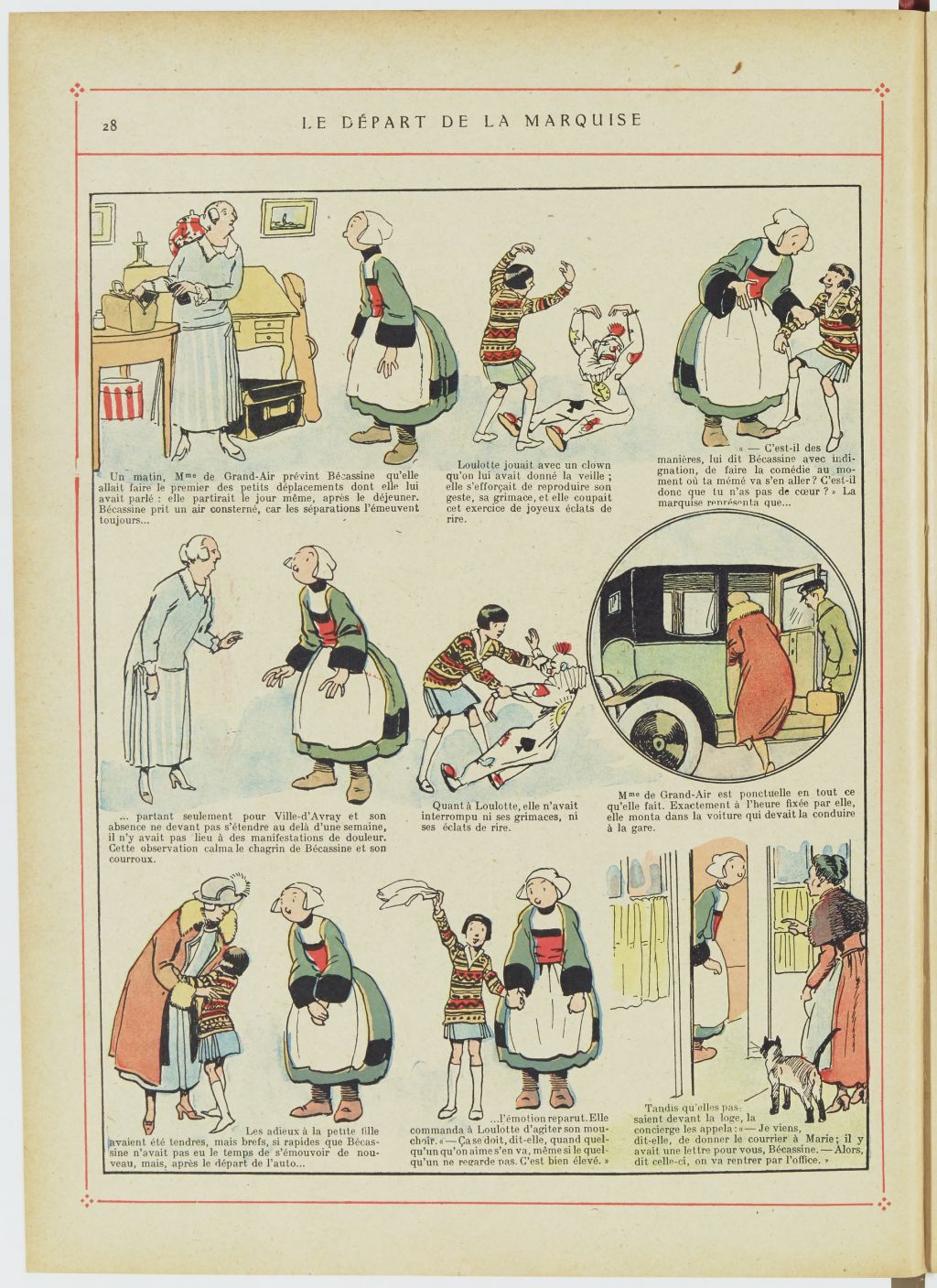 Bécassine – Bécassine, son oncle et leurs amis (1926), page 29. Caumery & J.-P. Pinchon. Domaine public. Source gallica.bnf.fr / BnF.