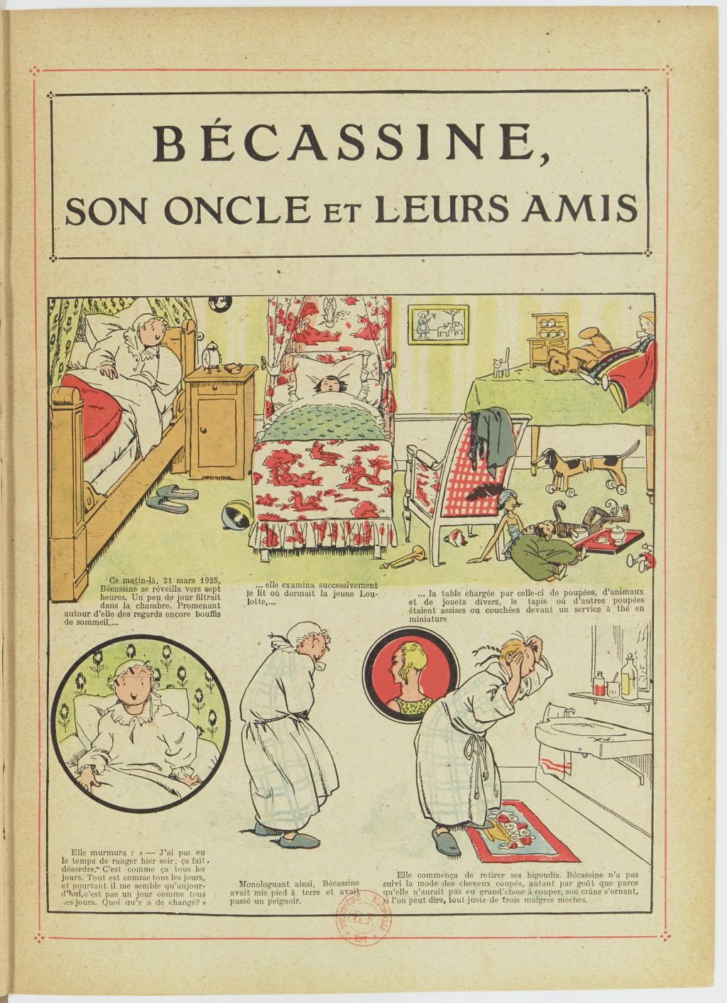 Bécassine – Bécassine, son oncle et leurs amis (1926), page 4. Caumery & J.-P. Pinchon. Domaine public. Source gallica.bnf.fr / BnF.