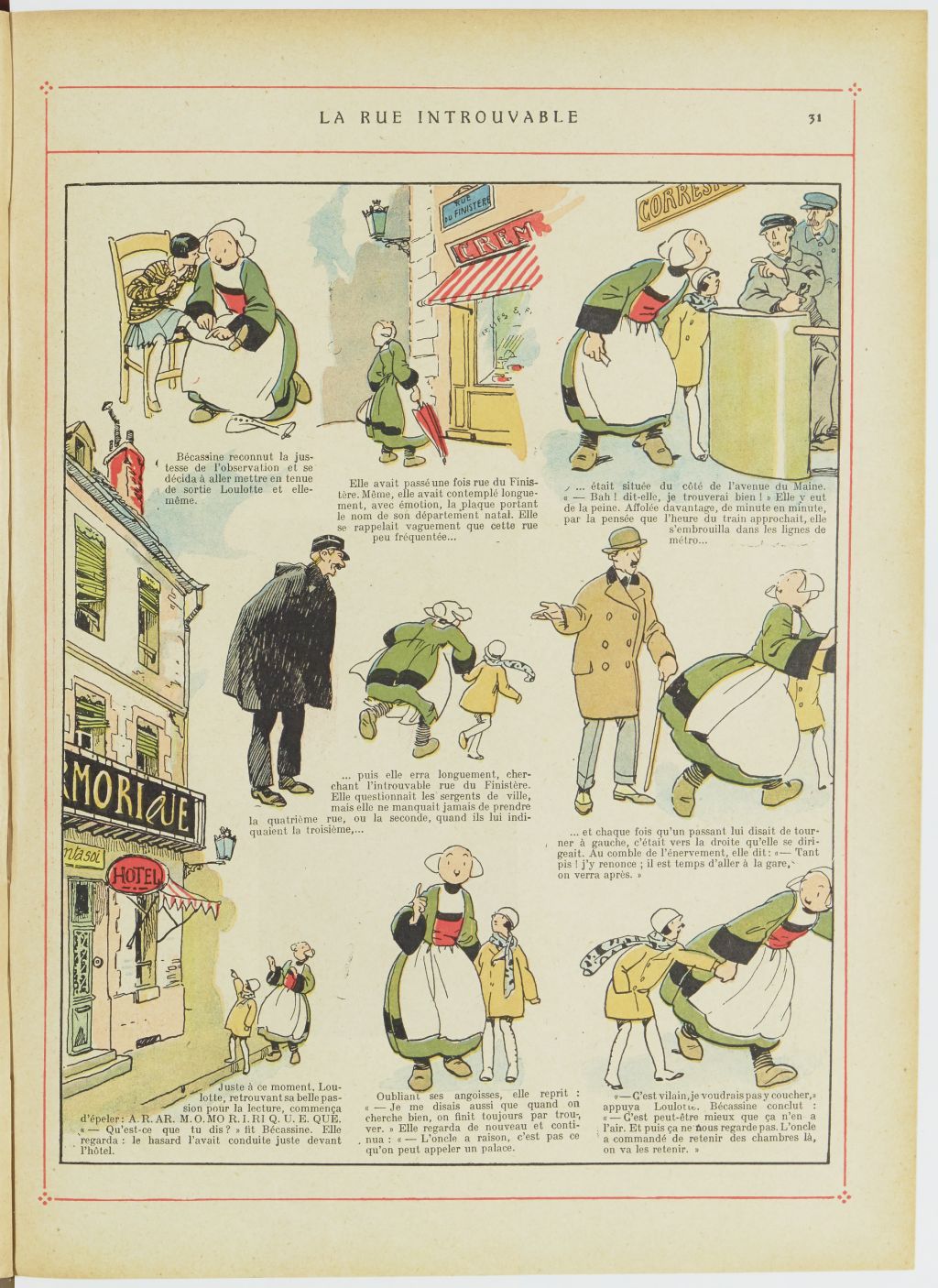 Bécassine – Bécassine, son oncle et leurs amis (1926), page 32. Caumery & J.-P. Pinchon. Domaine public. Source gallica.bnf.fr / BnF.