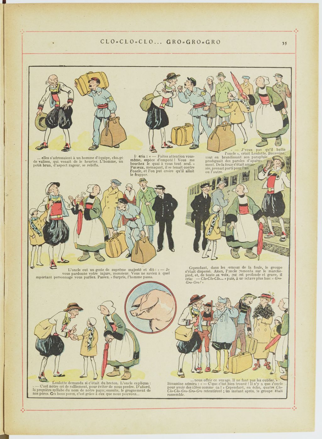Bécassine – Bécassine, son oncle et leurs amis (1926), page 36. Caumery & J.-P. Pinchon. Domaine public. Source gallica.bnf.fr / BnF.
