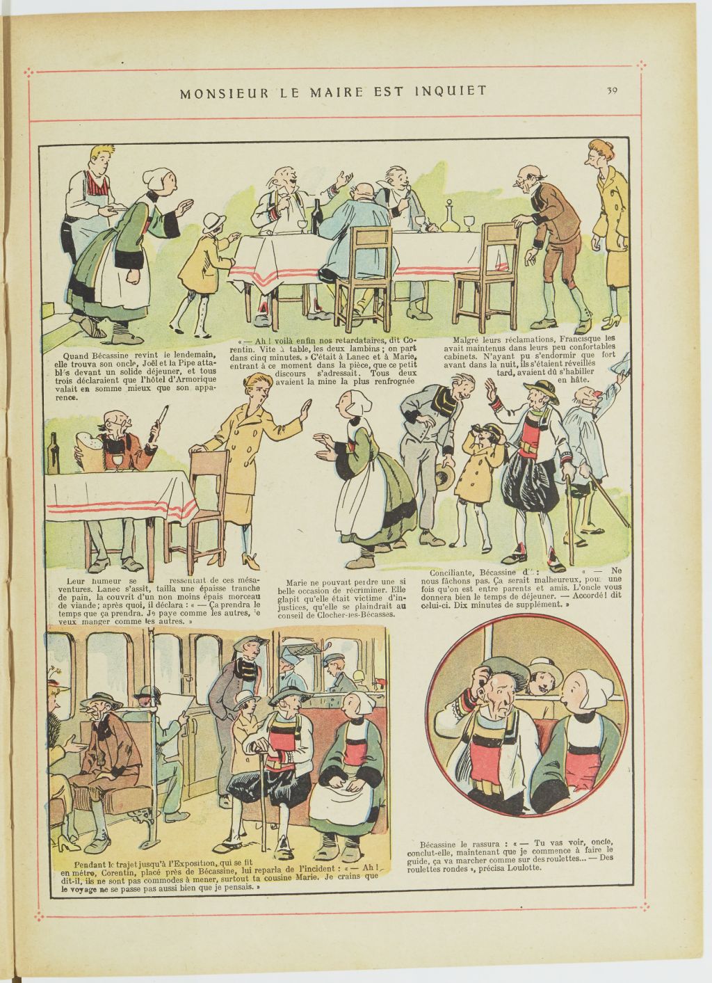 Bécassine – Bécassine, son oncle et leurs amis (1926), page 40. Caumery & J.-P. Pinchon. Domaine public. Source gallica.bnf.fr / BnF.