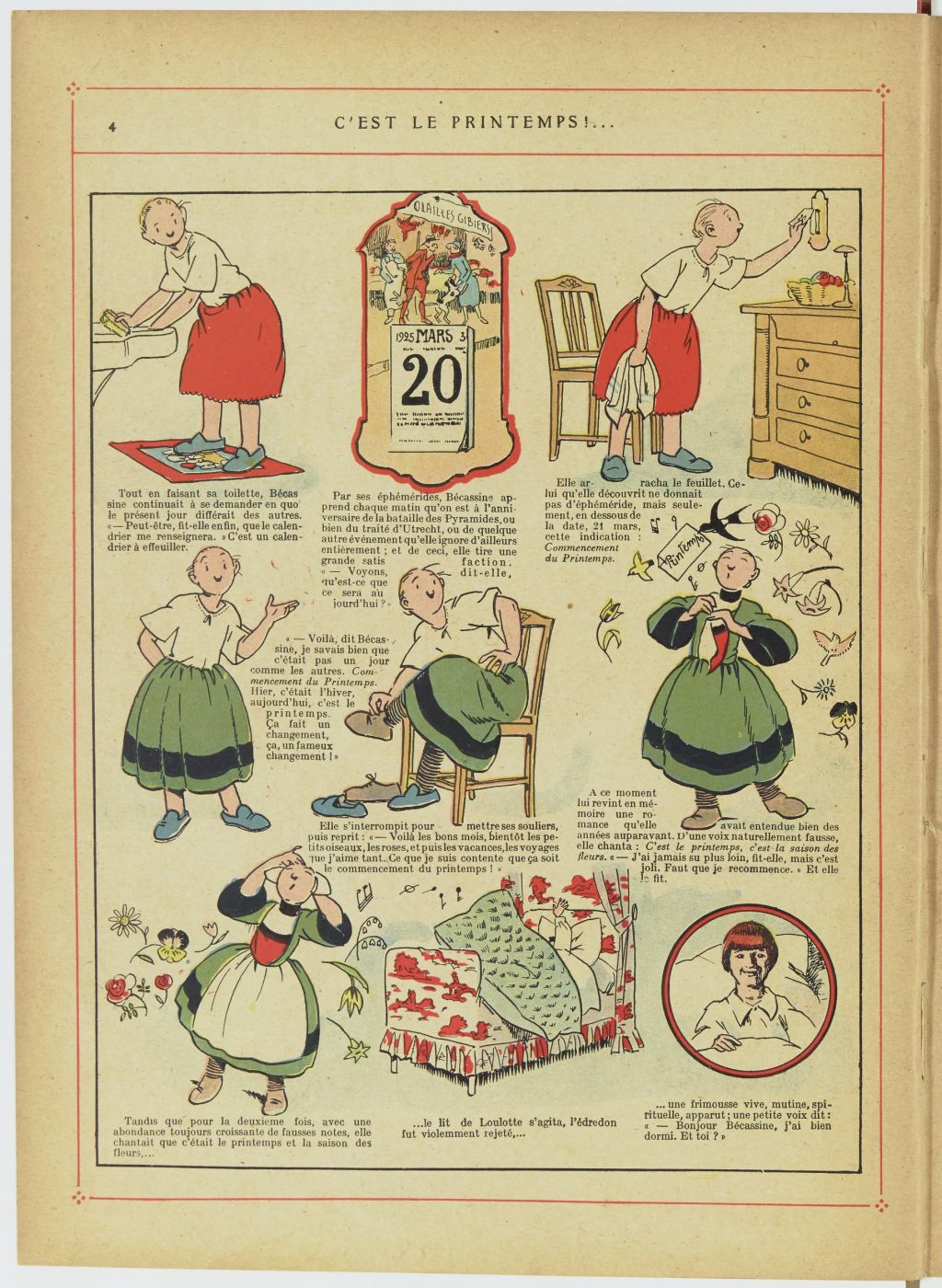 Bécassine – Bécassine, son oncle et leurs amis (1926), page 5. Caumery & J.-P. Pinchon. Domaine public. Source gallica.bnf.fr / BnF.