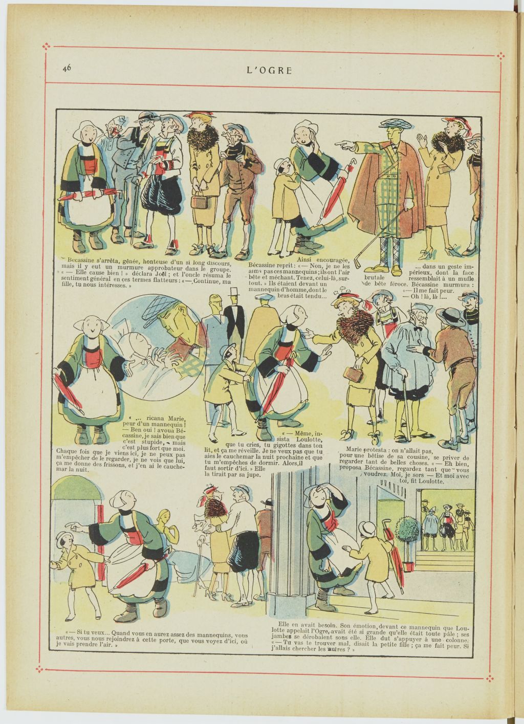 Bécassine – Bécassine, son oncle et leurs amis (1926), page 47. Caumery & J.-P. Pinchon. Domaine public. Source gallica.bnf.fr / BnF.