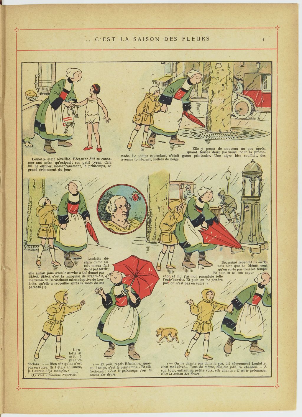 Bécassine – Bécassine, son oncle et leurs amis (1926), page 6. Caumery & J.-P. Pinchon. Domaine public. Source gallica.bnf.fr / BnF.