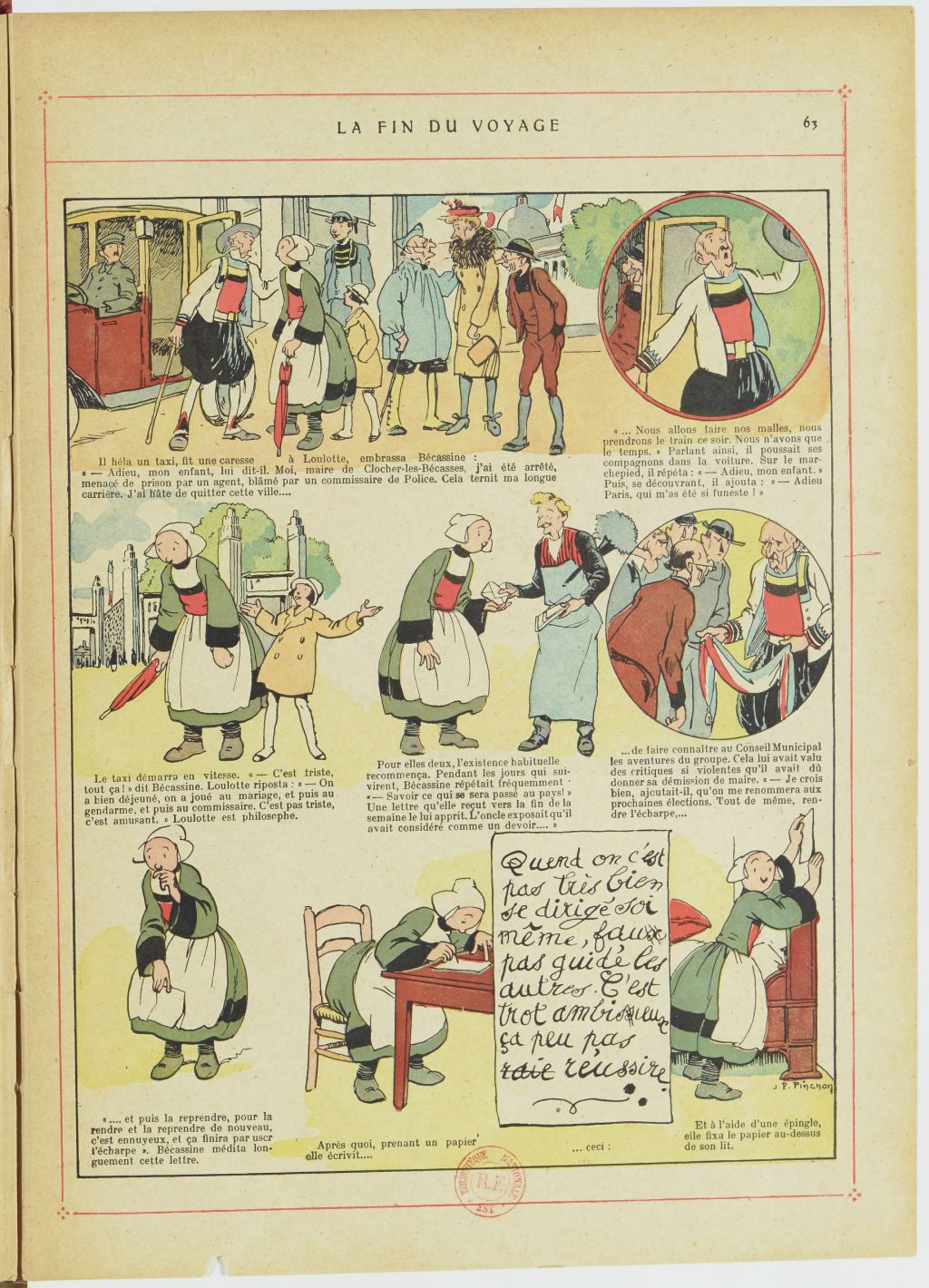 Bécassine – Bécassine, son oncle et leurs amis (1926), page 64. Caumery & J.-P. Pinchon. Domaine public. Source gallica.bnf.fr / BnF.
