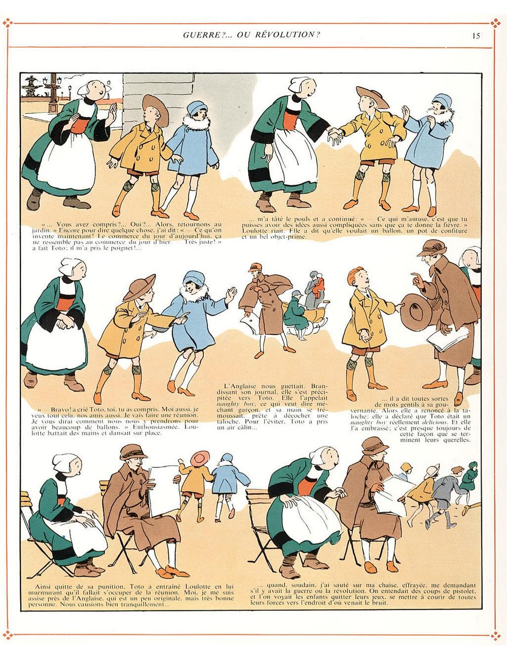 Bécassine – L'Automobile de Bécassine (1927), page 15. Caumery & J.-P. Pinchon. Domaine public.