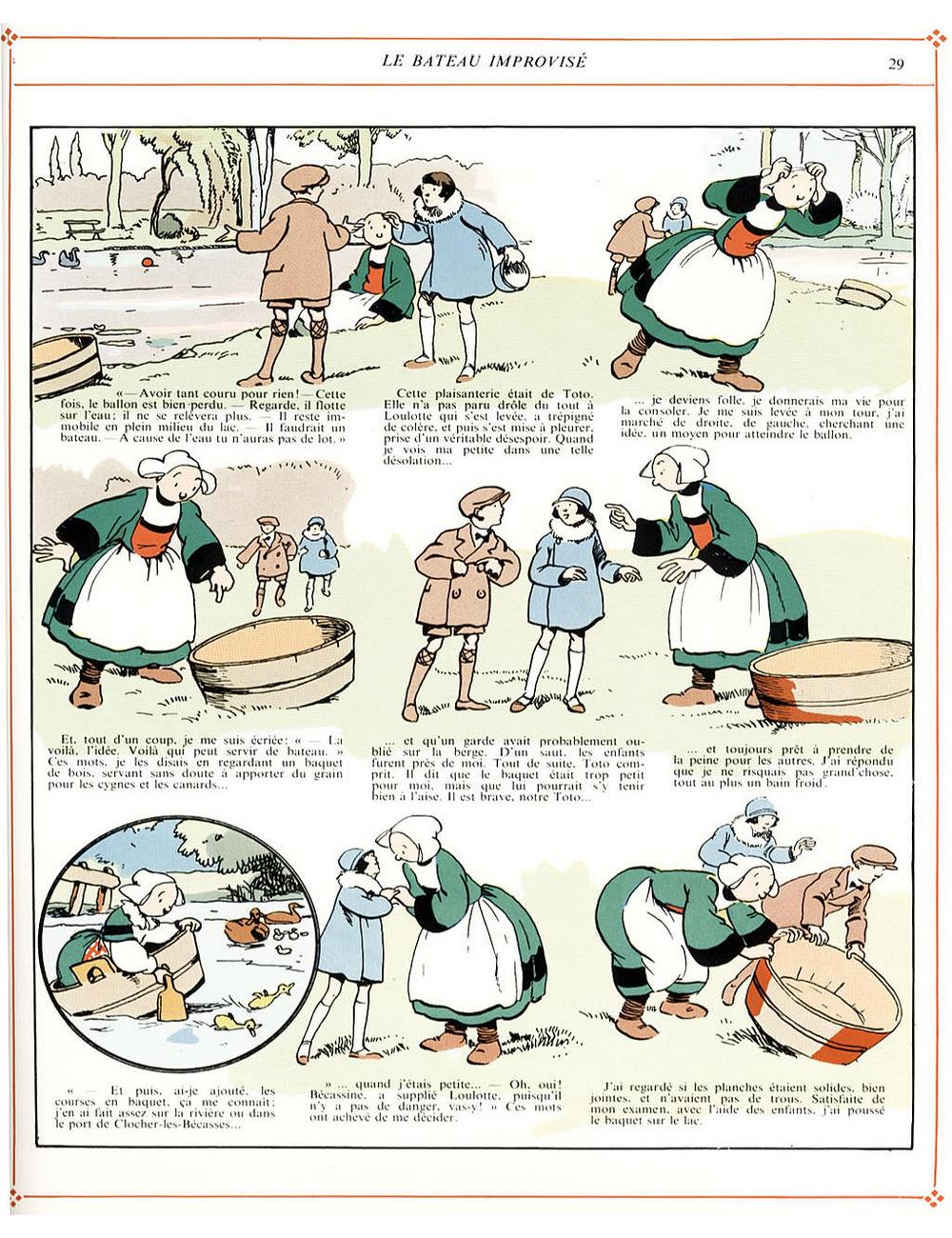 Bécassine – L'Automobile de Bécassine (1927), page 29. Caumery & J.-P. Pinchon. Domaine public.