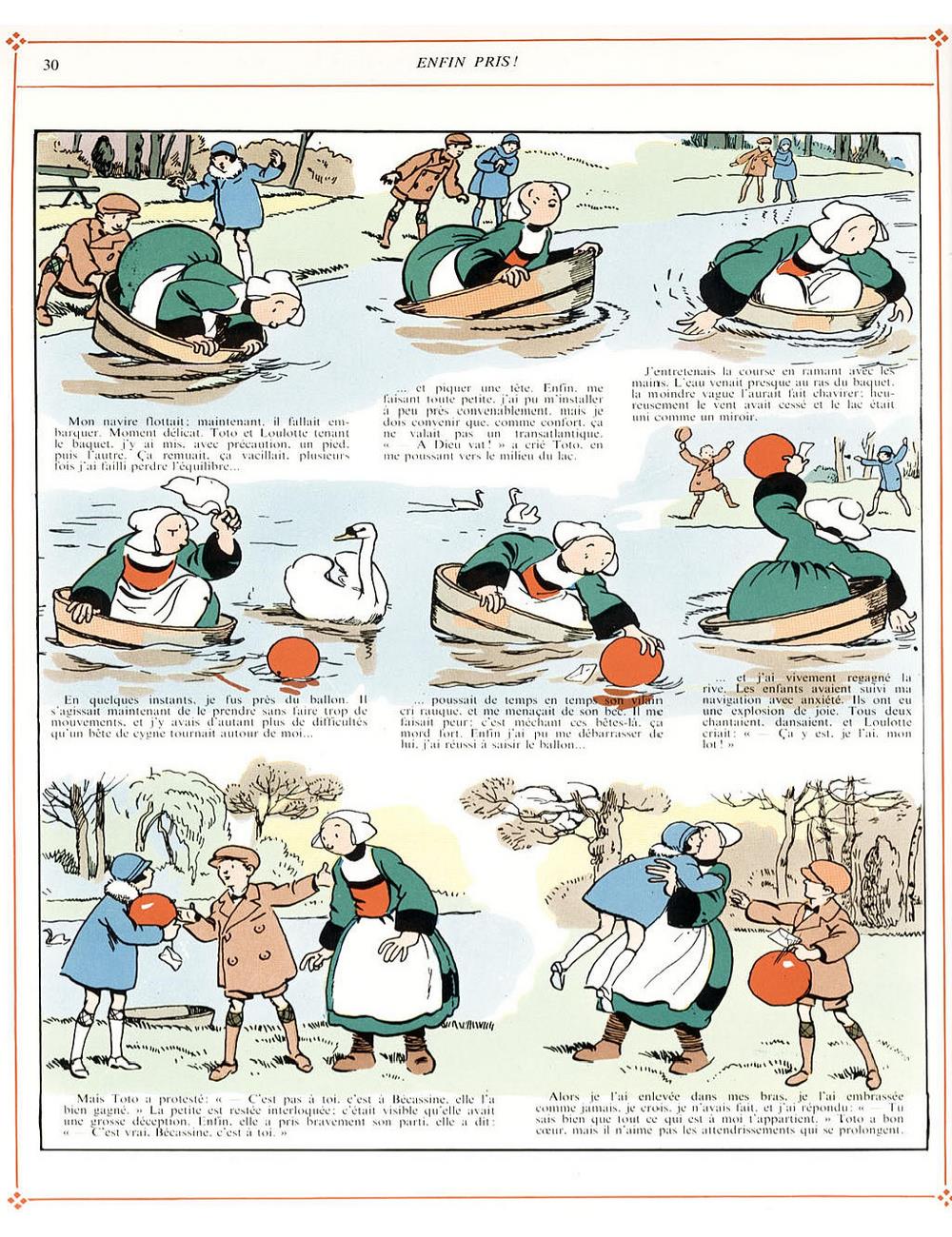 Bécassine – L'Automobile de Bécassine (1927), page 30. Caumery & J.-P. Pinchon. Domaine public.