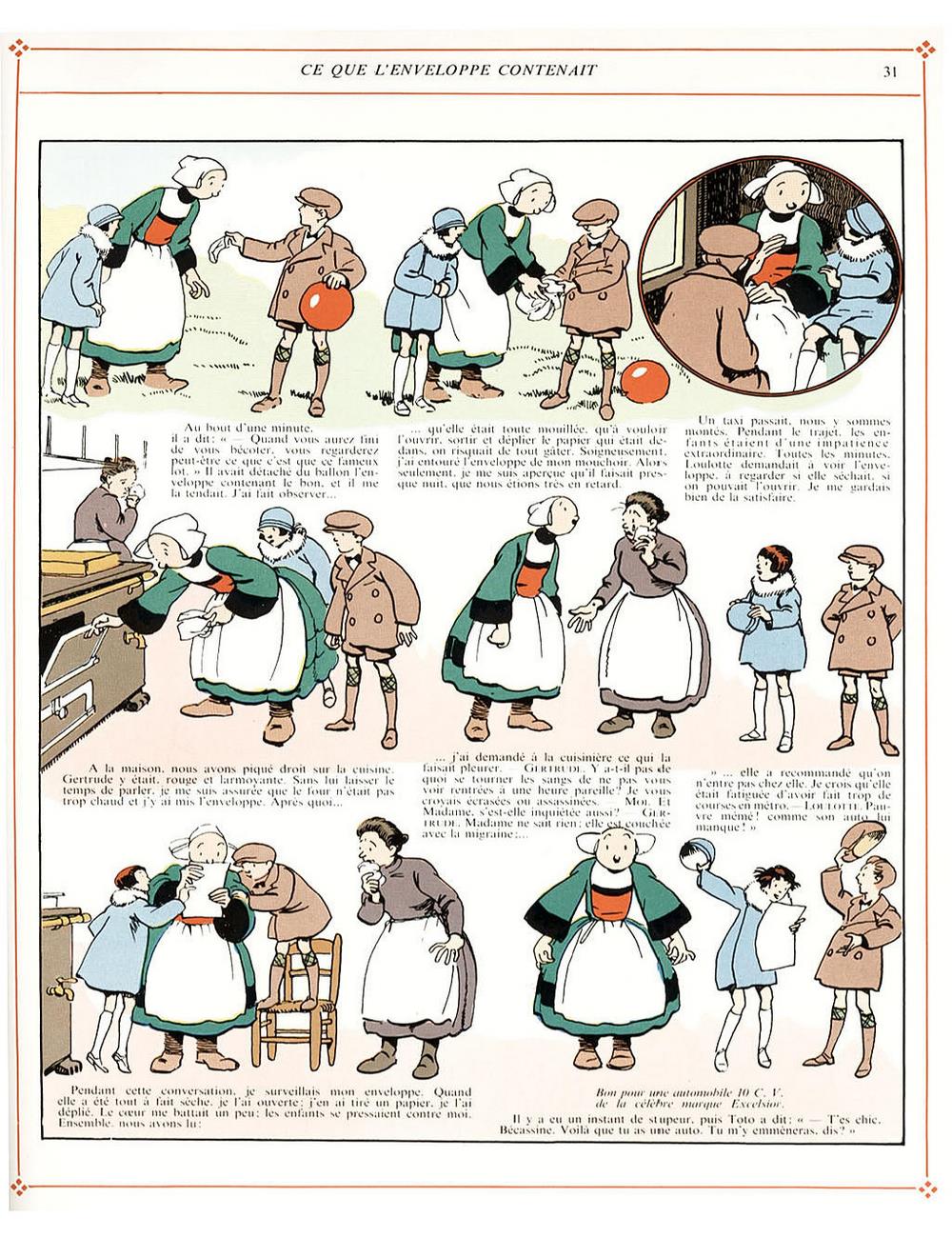 Bécassine – L'Automobile de Bécassine (1927), page 31. Caumery & J.-P. Pinchon. Domaine public.