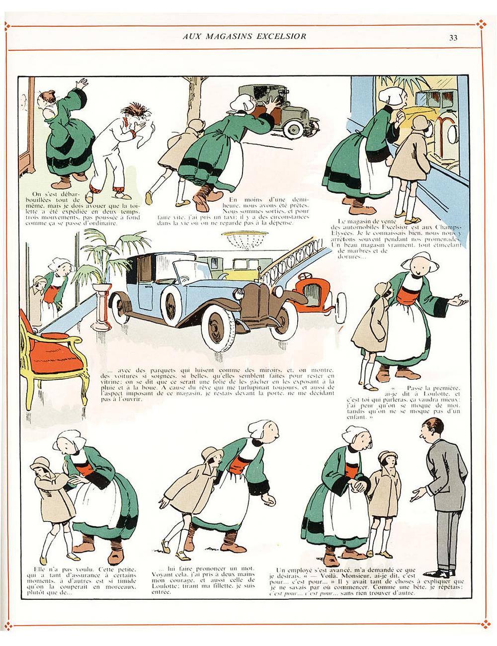 Bécassine – L'Automobile de Bécassine (1927), page 33. Caumery & J.-P. Pinchon. Domaine public.