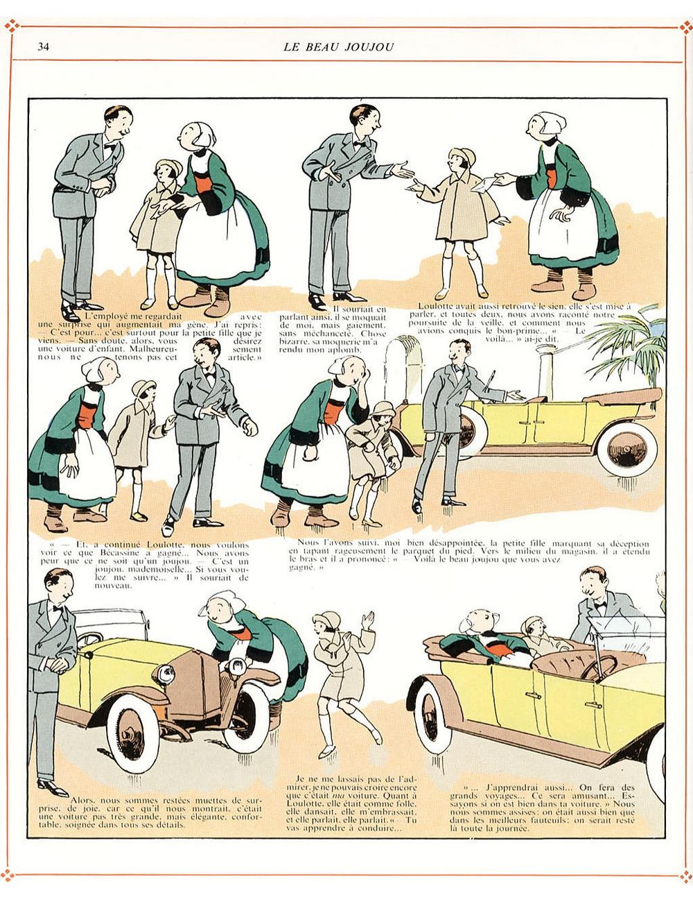 Bécassine – L'Automobile de Bécassine (1927), page 34. Caumery & J.-P. Pinchon. Domaine public.