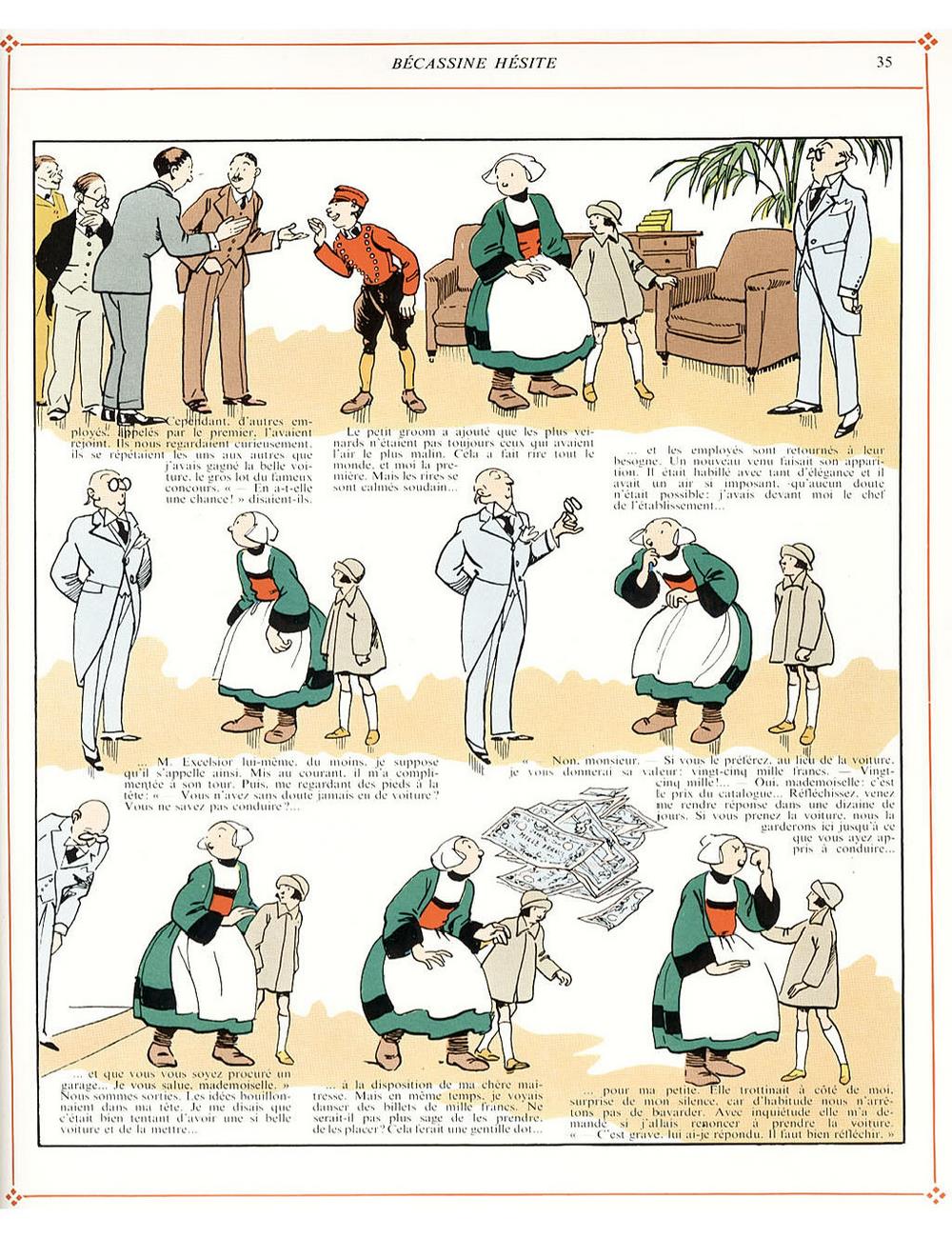 Bécassine – L'Automobile de Bécassine (1927), page 35. Caumery & J.-P. Pinchon. Domaine public.