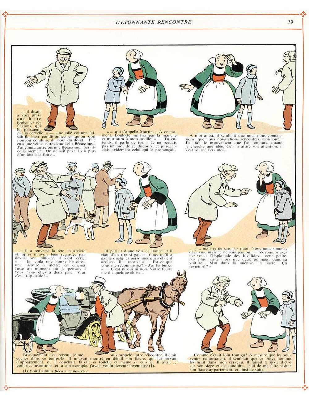 Bécassine – L'Automobile de Bécassine (1927), page 39. Caumery & J.-P. Pinchon. Domaine public.