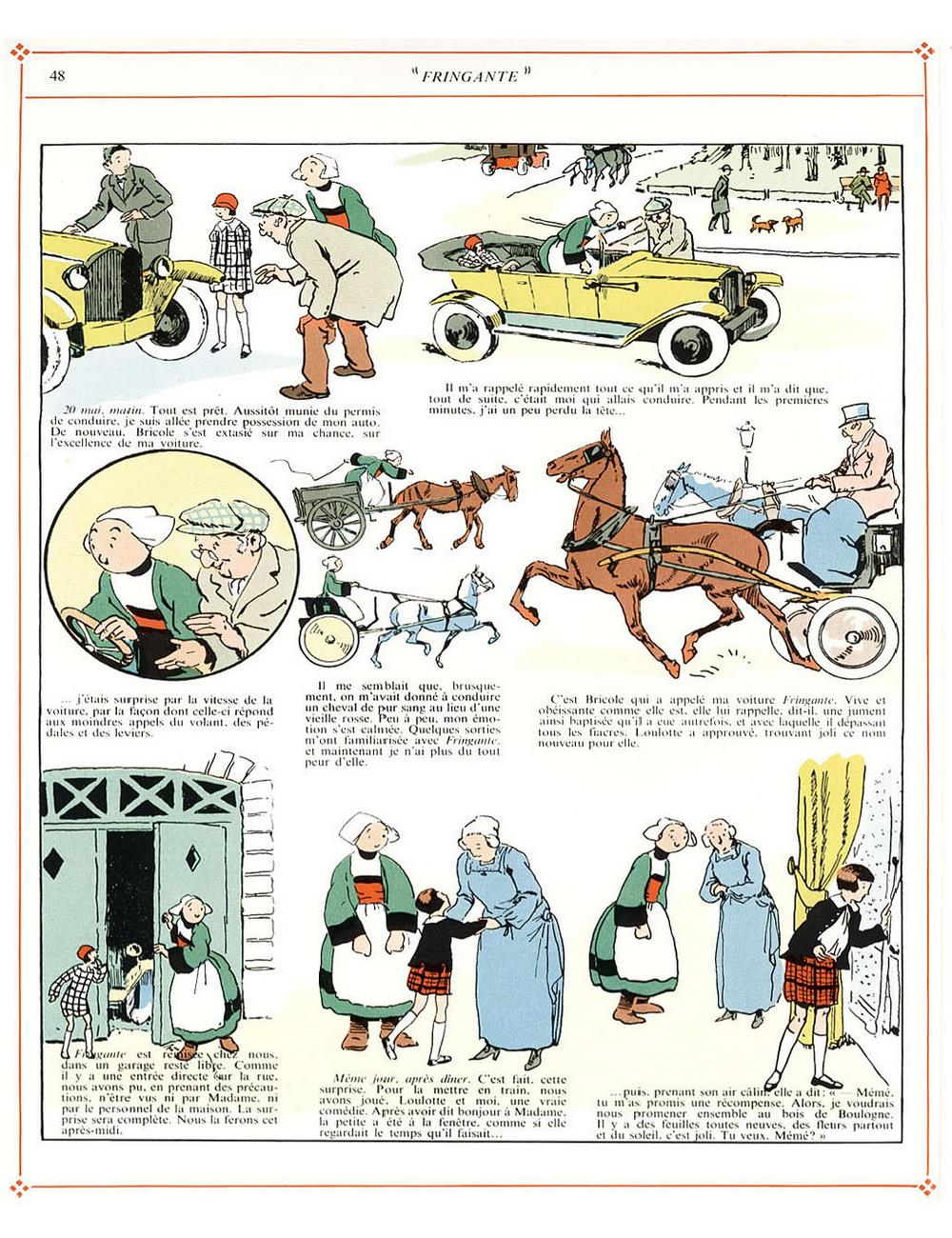 Bécassine – L'Automobile de Bécassine (1927), page 48. Caumery & J.-P. Pinchon. Domaine public.