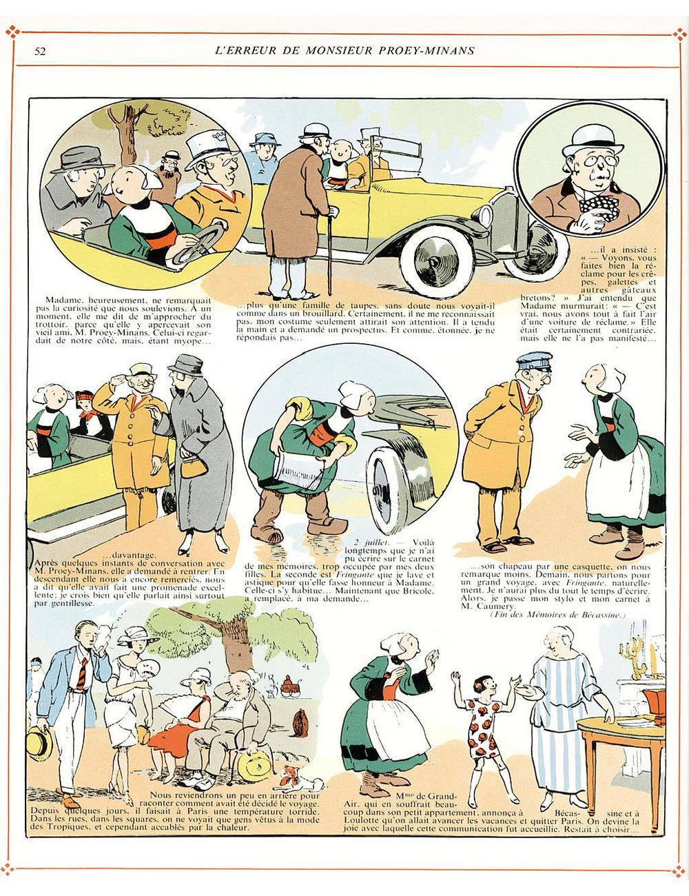 Bécassine – L'Automobile de Bécassine (1927), page 52. Caumery & J.-P. Pinchon. Domaine public.