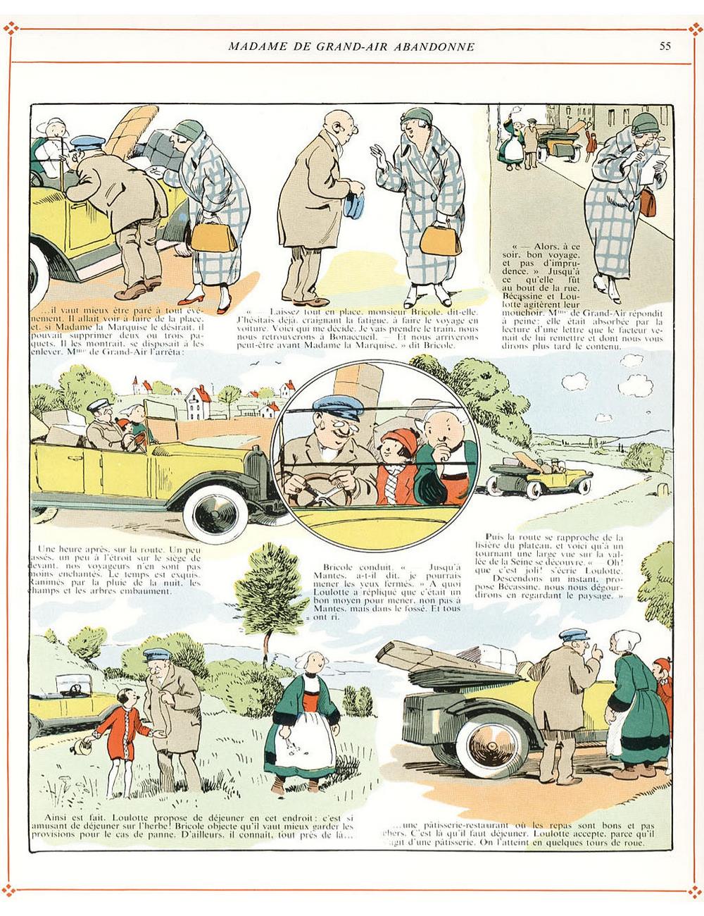 Bécassine – L'Automobile de Bécassine (1927), page 55. Caumery & J.-P. Pinchon. Domaine public.