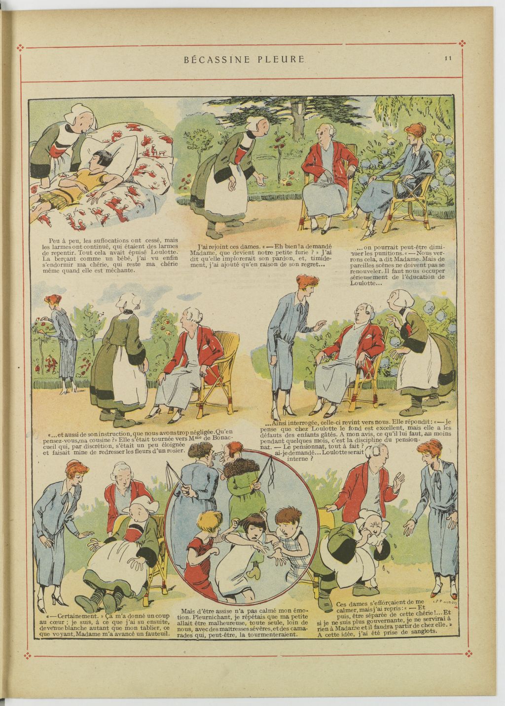Bécassine – Bécassine au pensionnat (1928), page 12. Caumery & J.-P. Pinchon. Domaine public. Source gallica.bnf.fr / BnF.