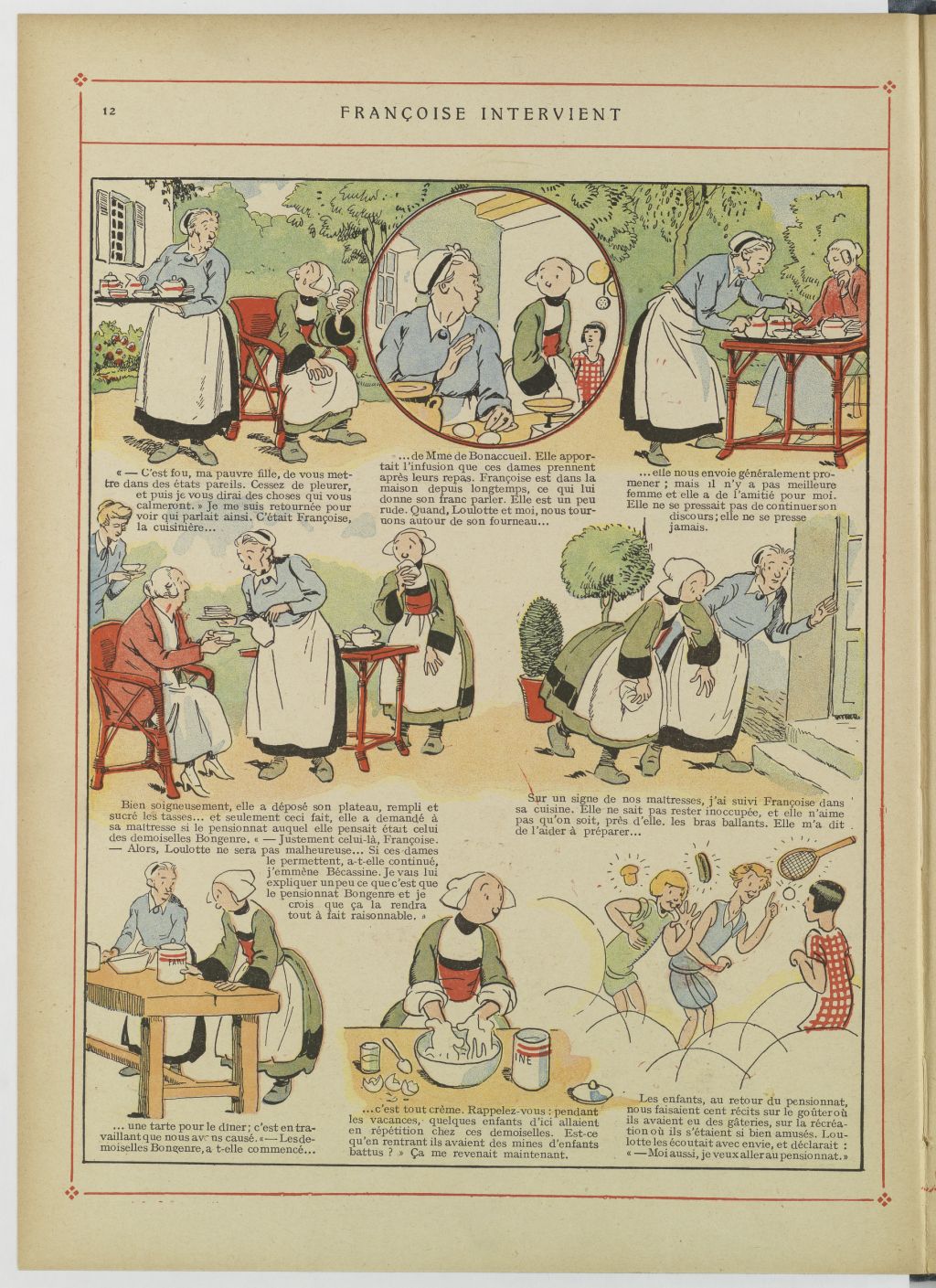 Bécassine – Bécassine au pensionnat (1928), page 13. Caumery & J.-P. Pinchon. Domaine public. Source gallica.bnf.fr / BnF.