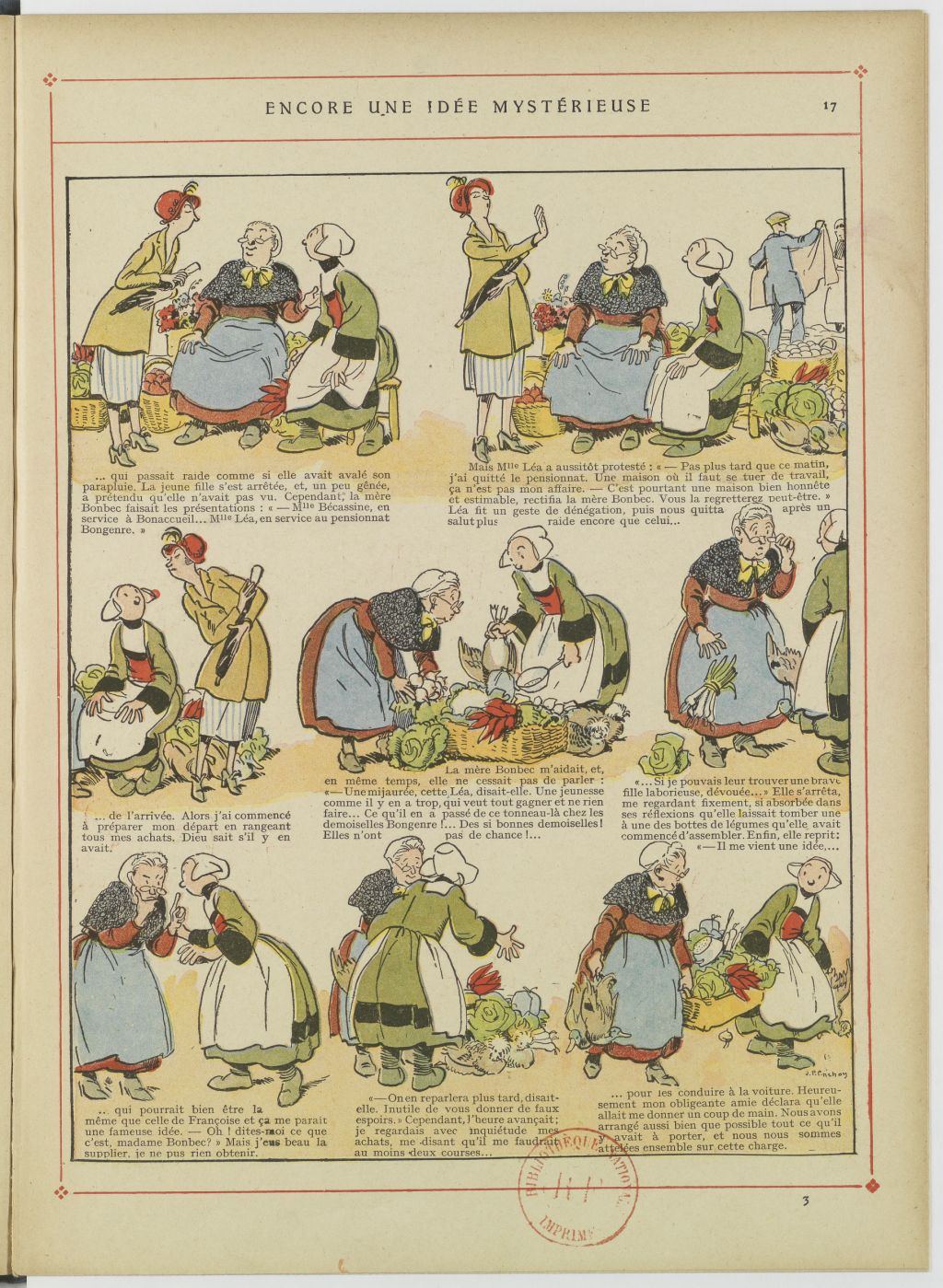 Bécassine – Bécassine au pensionnat (1928), page 18. Caumery & J.-P. Pinchon. Domaine public. Source gallica.bnf.fr / BnF.