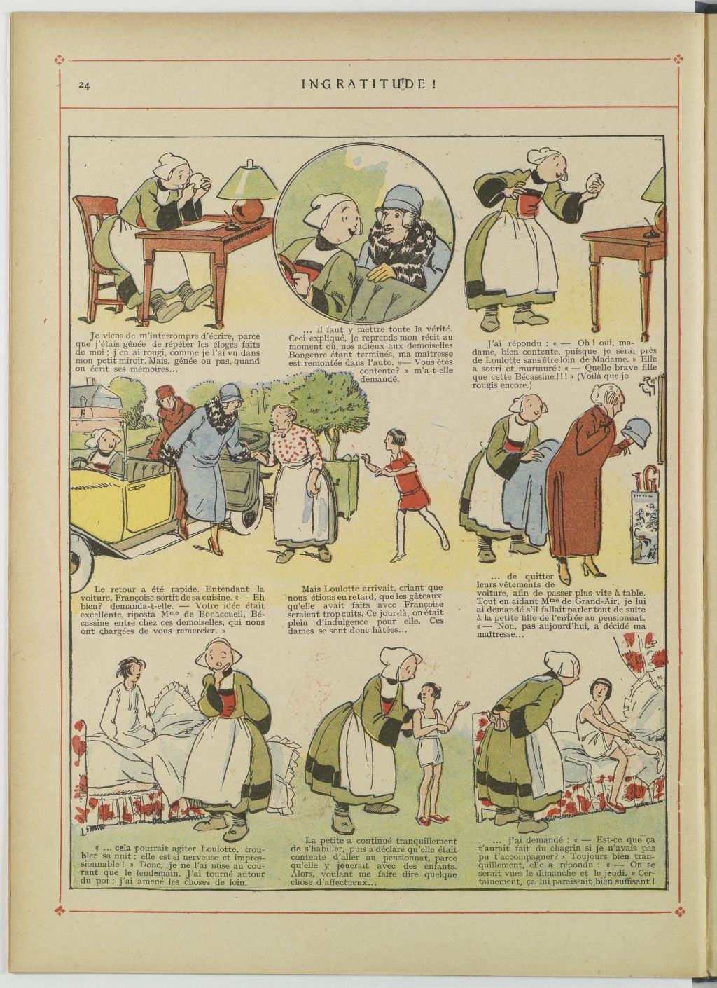 Bécassine – Bécassine au pensionnat (1928), page 25. Caumery & J.-P. Pinchon. Domaine public. Source gallica.bnf.fr / BnF.