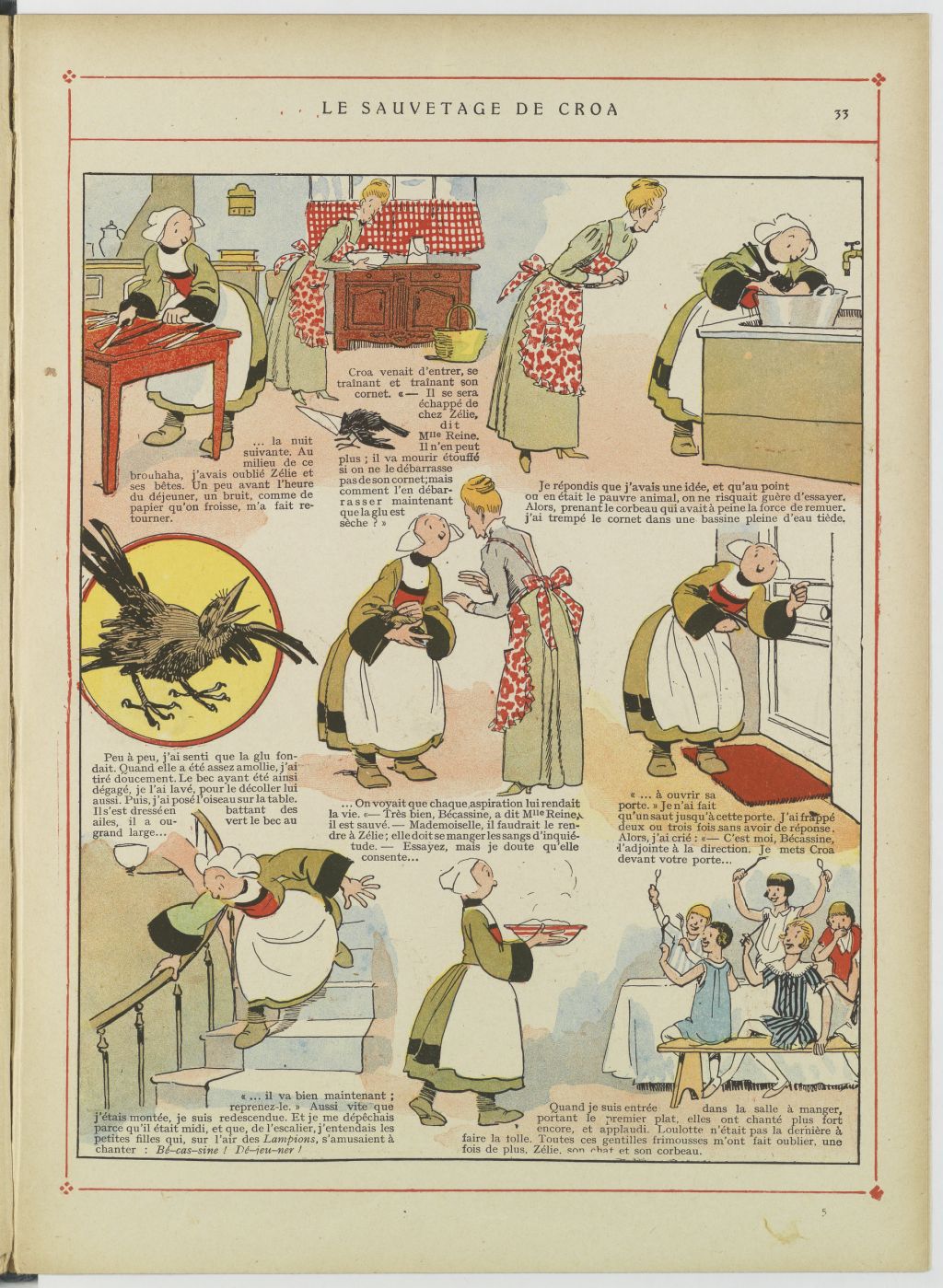 Bécassine – Bécassine au pensionnat (1928), page 34. Caumery & J.-P. Pinchon. Domaine public. Source gallica.bnf.fr / BnF.