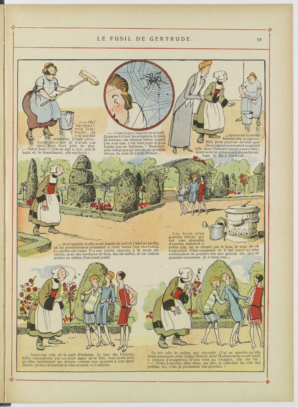 Bécassine – Bécassine au pensionnat (1928), page 38. Caumery & J.-P. Pinchon. Domaine public. Source gallica.bnf.fr / BnF.