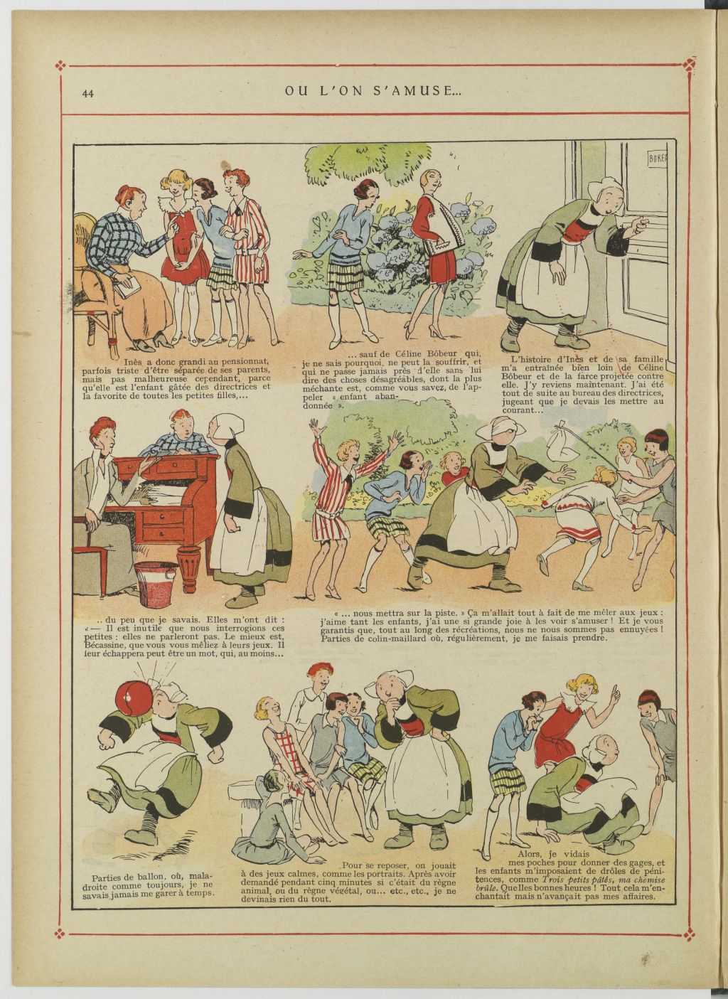 Bécassine – Bécassine au pensionnat (1928), page 45. Caumery & J.-P. Pinchon. Domaine public. Source gallica.bnf.fr / BnF.
