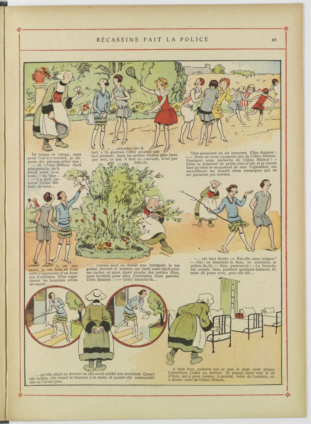 Bécassine – Bécassine au pensionnat (1928), page 46. Caumery & J.-P. Pinchon. Domaine public. Source gallica.bnf.fr / BnF.