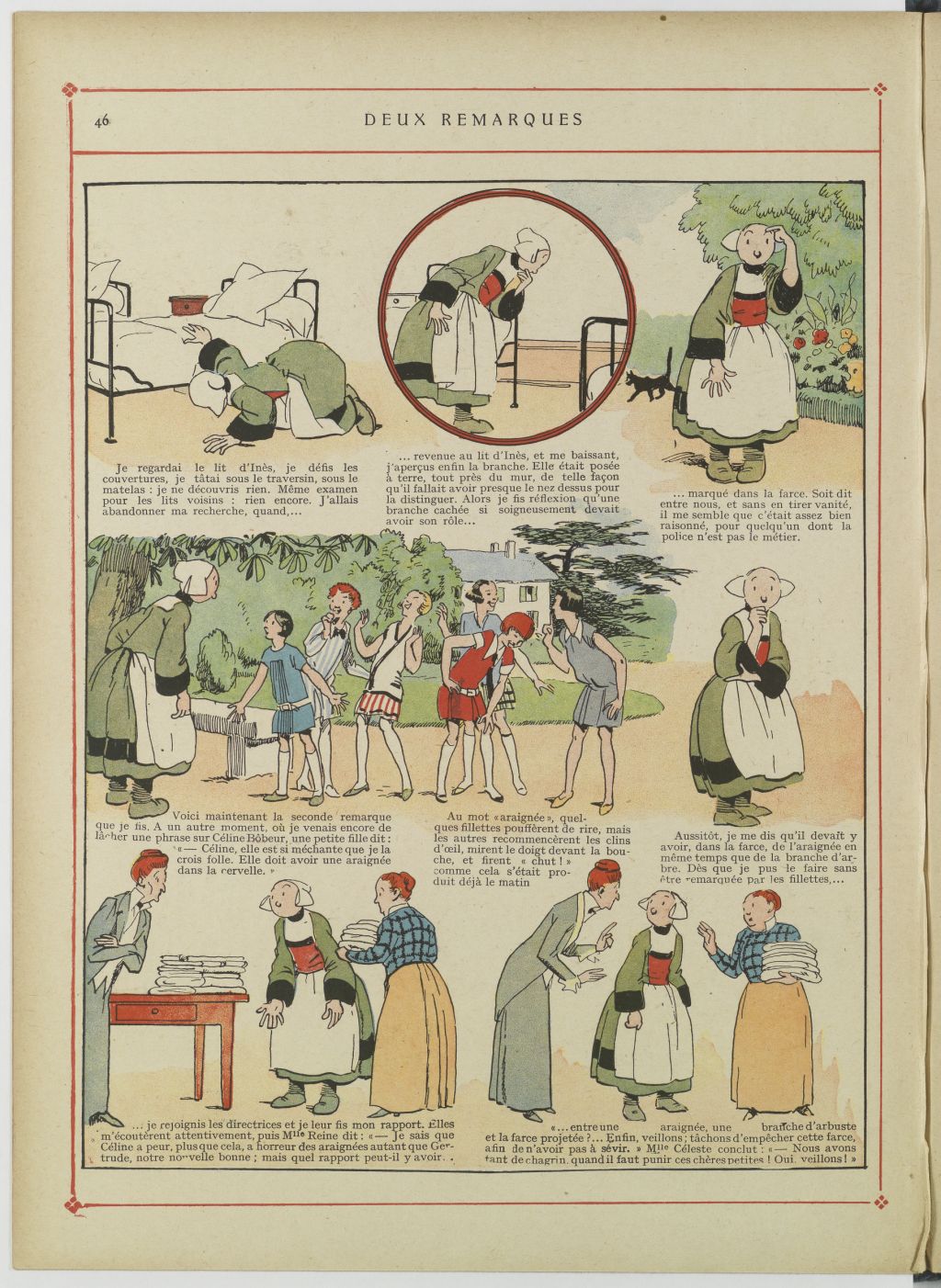 Bécassine – Bécassine au pensionnat (1928), page 47. Caumery & J.-P. Pinchon. Domaine public. Source gallica.bnf.fr / BnF.