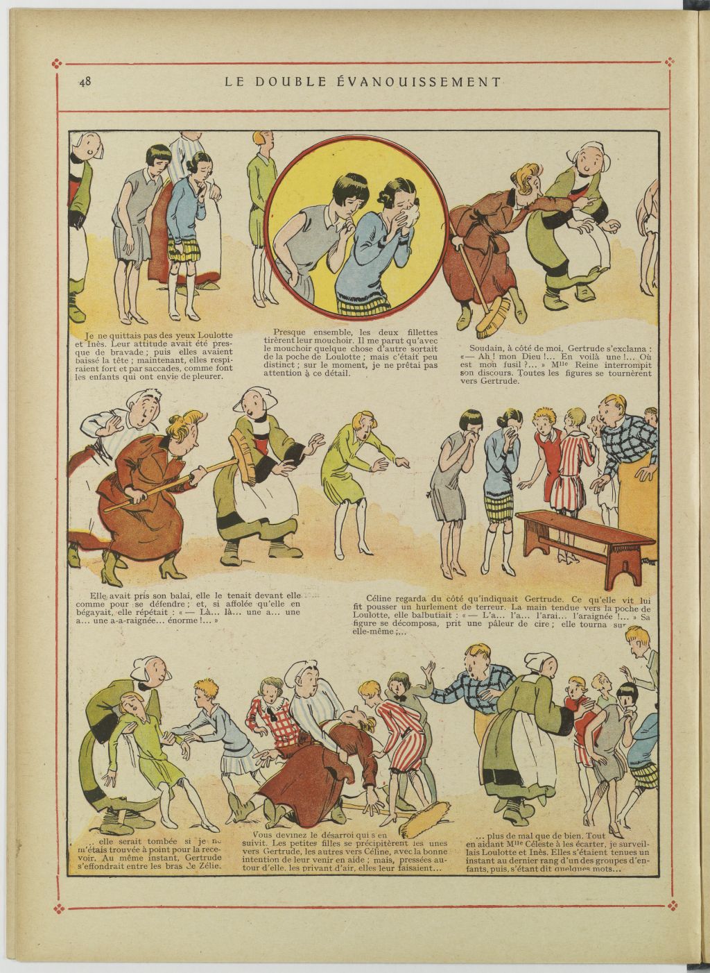 Bécassine – Bécassine au pensionnat (1928), page 49. Caumery & J.-P. Pinchon. Domaine public. Source gallica.bnf.fr / BnF.
