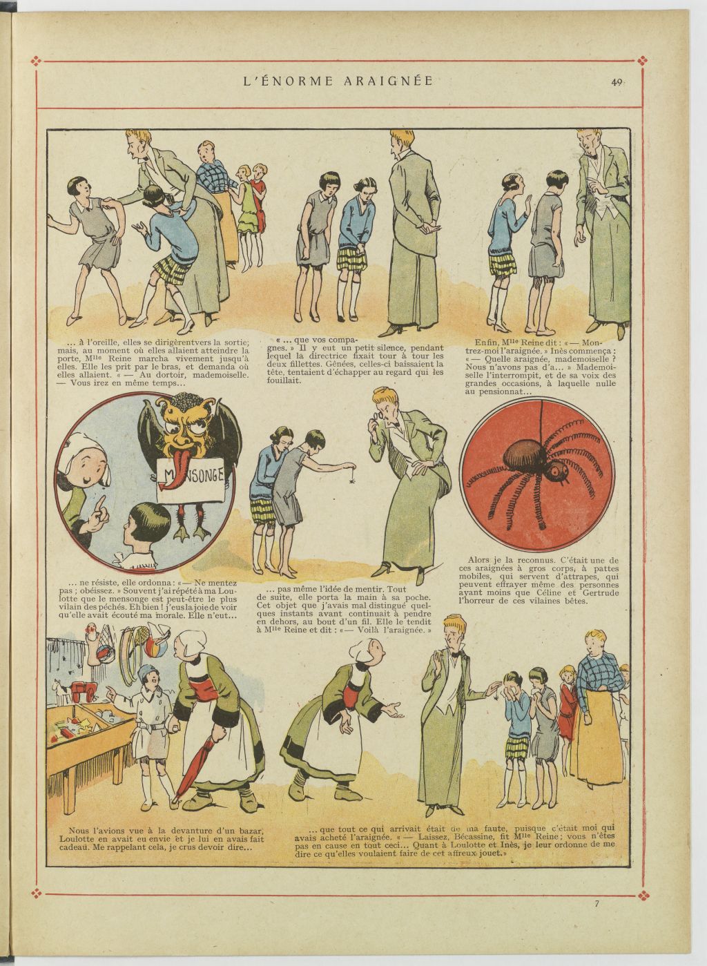 Bécassine – Bécassine au pensionnat (1928), page 50. Caumery & J.-P. Pinchon. Domaine public. Source gallica.bnf.fr / BnF.
