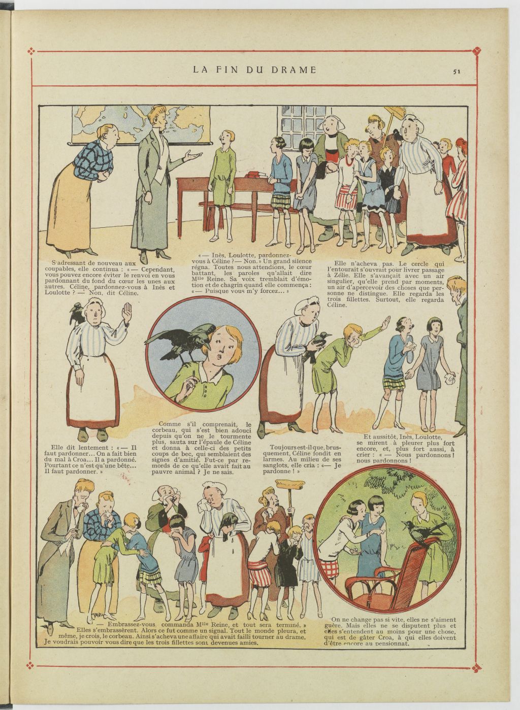 Bécassine – Bécassine au pensionnat (1928), page 52. Caumery & J.-P. Pinchon. Domaine public. Source gallica.bnf.fr / BnF.