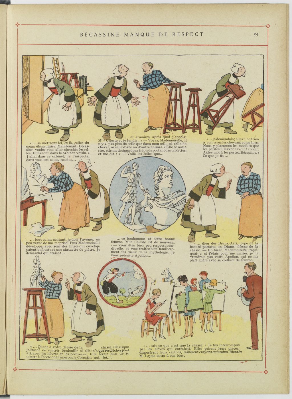 Bécassine – Bécassine au pensionnat (1928), page 56. Caumery & J.-P. Pinchon. Domaine public. Source gallica.bnf.fr / BnF.