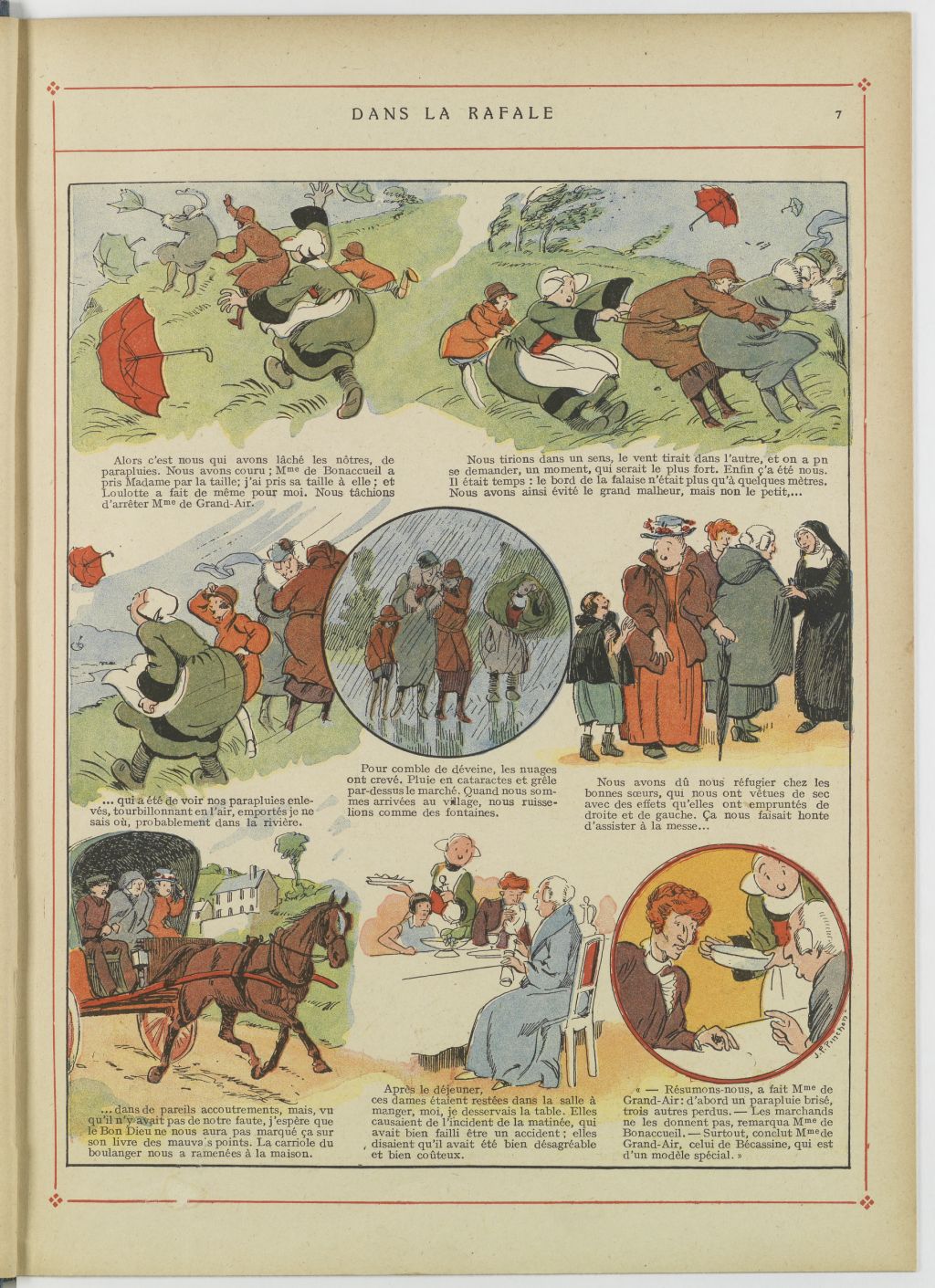Bécassine – Bécassine au pensionnat (1928), page 8. Caumery & J.-P. Pinchon. Domaine public. Source gallica.bnf.fr / BnF.