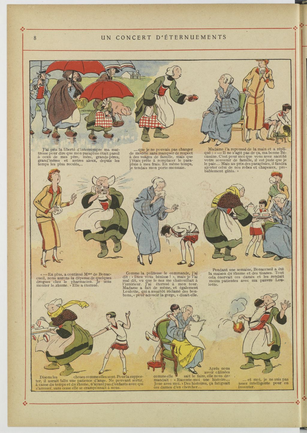 Bécassine – Bécassine au pensionnat (1928), page 9. Caumery & J.-P. Pinchon. Domaine public. Source gallica.bnf.fr / BnF.