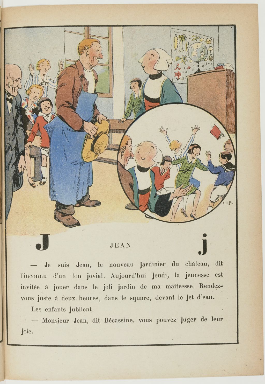 Bécassine – Bécassine, maîtresse d'école (1929), page 15. Caumery & J.-P. Pinchon. Domaine public. Source gallica.bnf.fr / BnF.