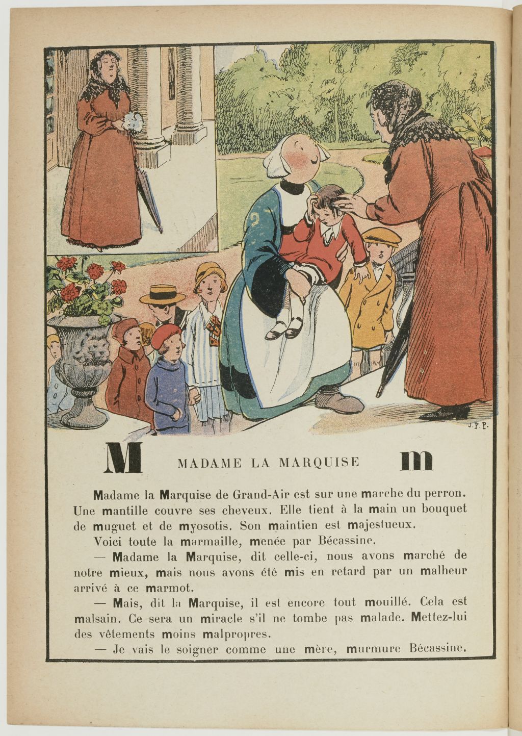 Bécassine – Bécassine, maîtresse d'école (1929), page 18. Caumery & J.-P. Pinchon. Domaine public. Source gallica.bnf.fr / BnF.