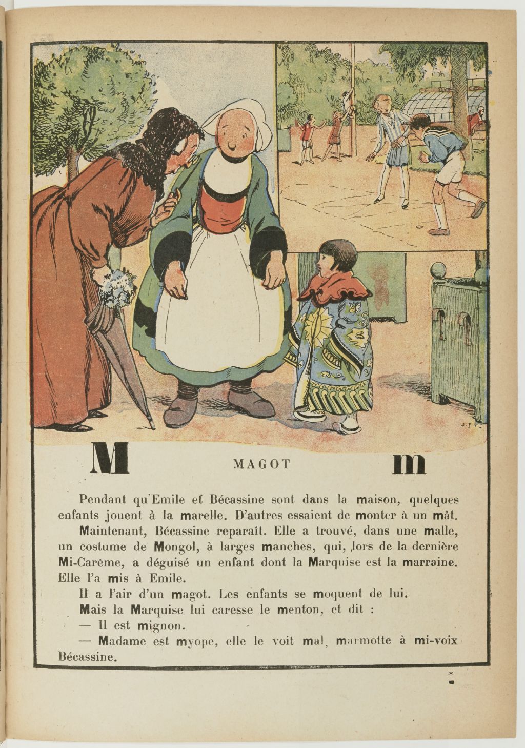 Bécassine – Bécassine, maîtresse d'école (1929), page 19. Caumery & J.-P. Pinchon. Domaine public. Source gallica.bnf.fr / BnF.