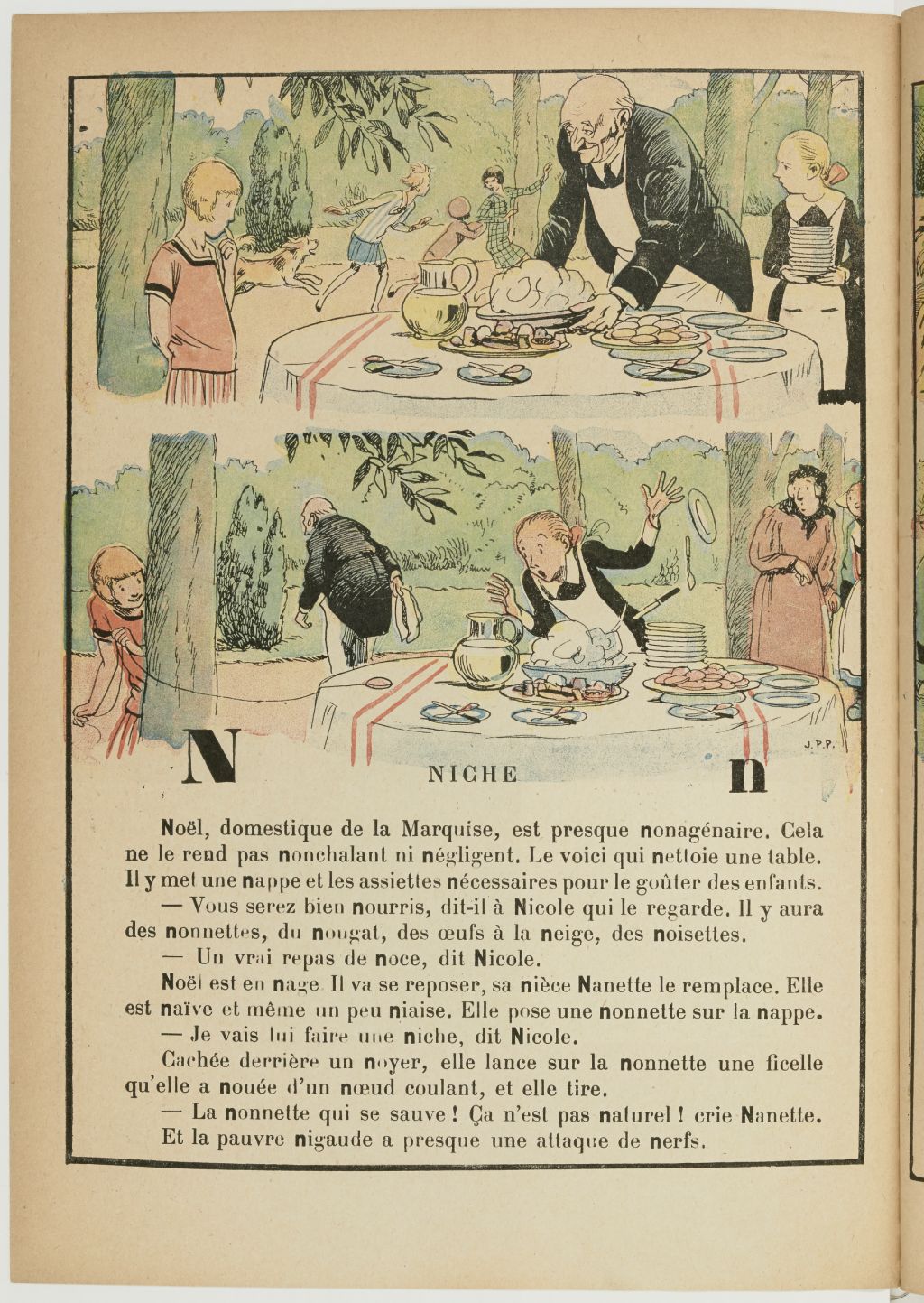 Bécassine – Bécassine, maîtresse d'école (1929), page 20. Caumery & J.-P. Pinchon. Domaine public. Source gallica.bnf.fr / BnF.