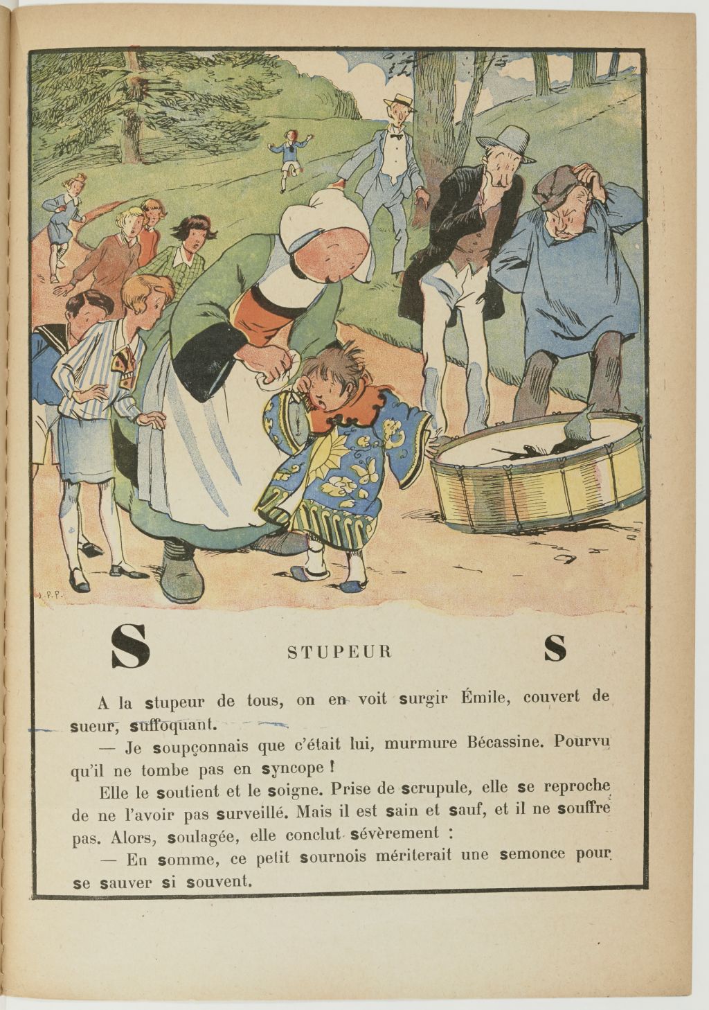 Bécassine – Bécassine, maîtresse d'école (1929), page 27. Caumery & J.-P. Pinchon. Domaine public. Source gallica.bnf.fr / BnF.