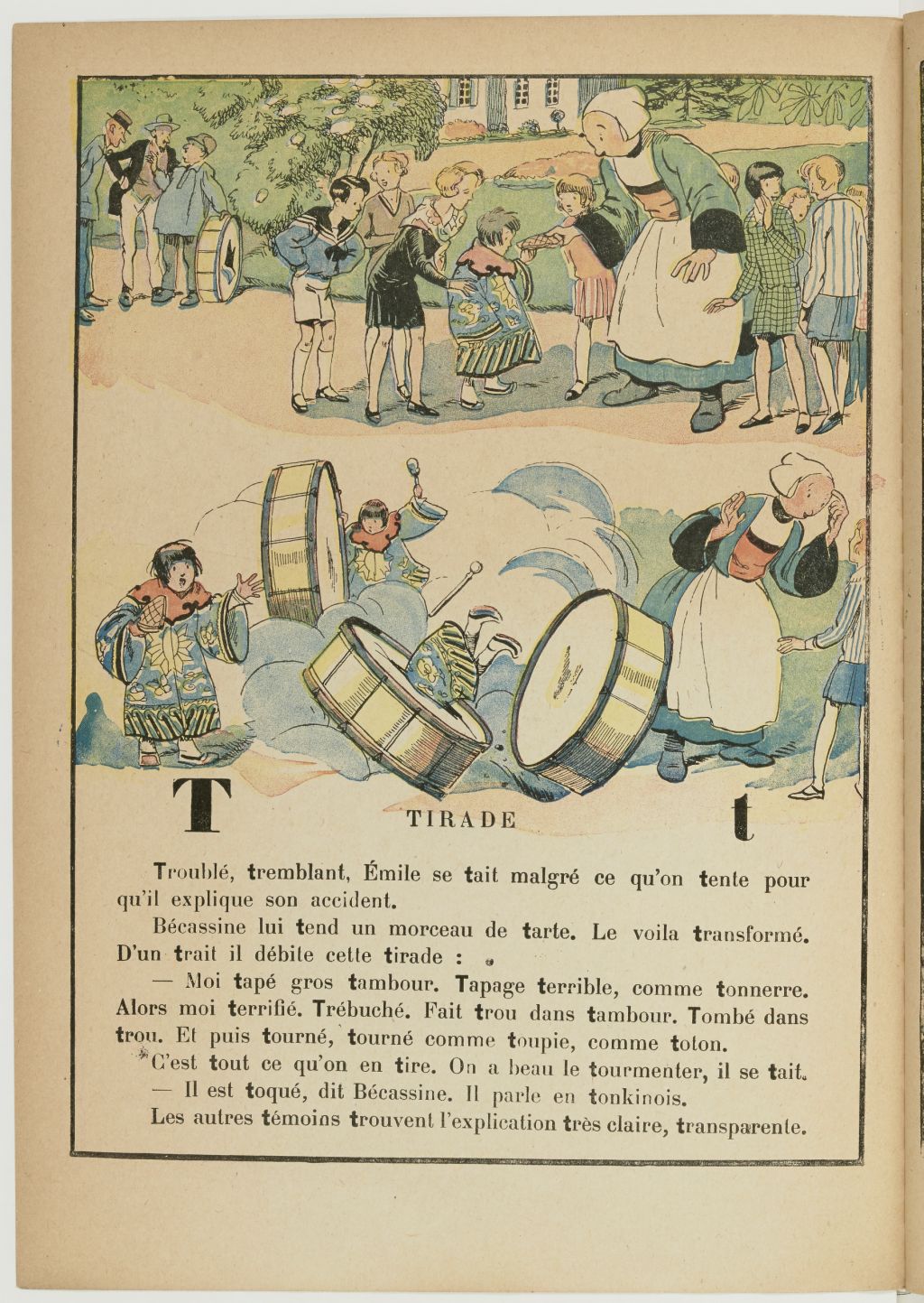 Bécassine – Bécassine, maîtresse d'école (1929), page 28. Caumery & J.-P. Pinchon. Domaine public. Source gallica.bnf.fr / BnF.