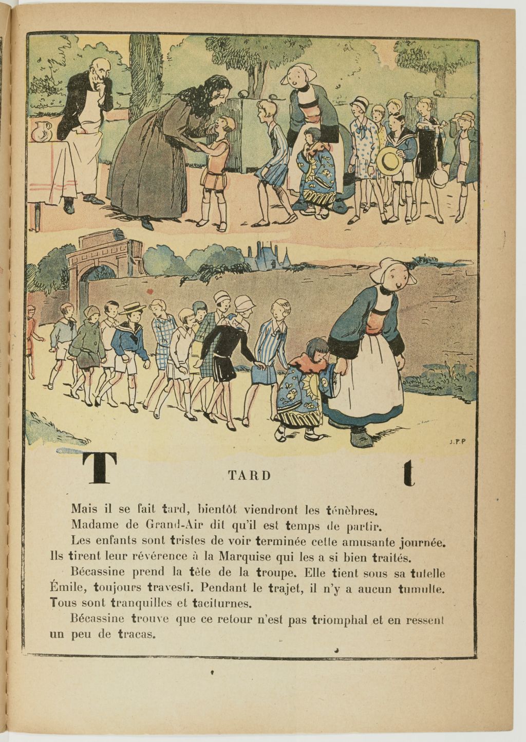Bécassine – Bécassine, maîtresse d'école (1929), page 29. Caumery & J.-P. Pinchon. Domaine public. Source gallica.bnf.fr / BnF.