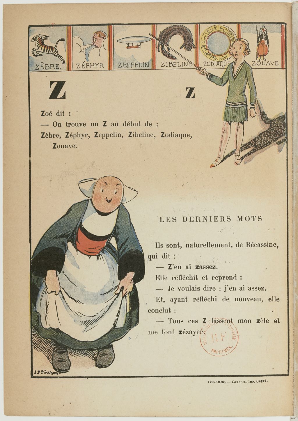 Bécassine – Bécassine, maîtresse d'école (1929), page 34. Caumery & J.-P. Pinchon. Domaine public. Source gallica.bnf.fr / BnF.