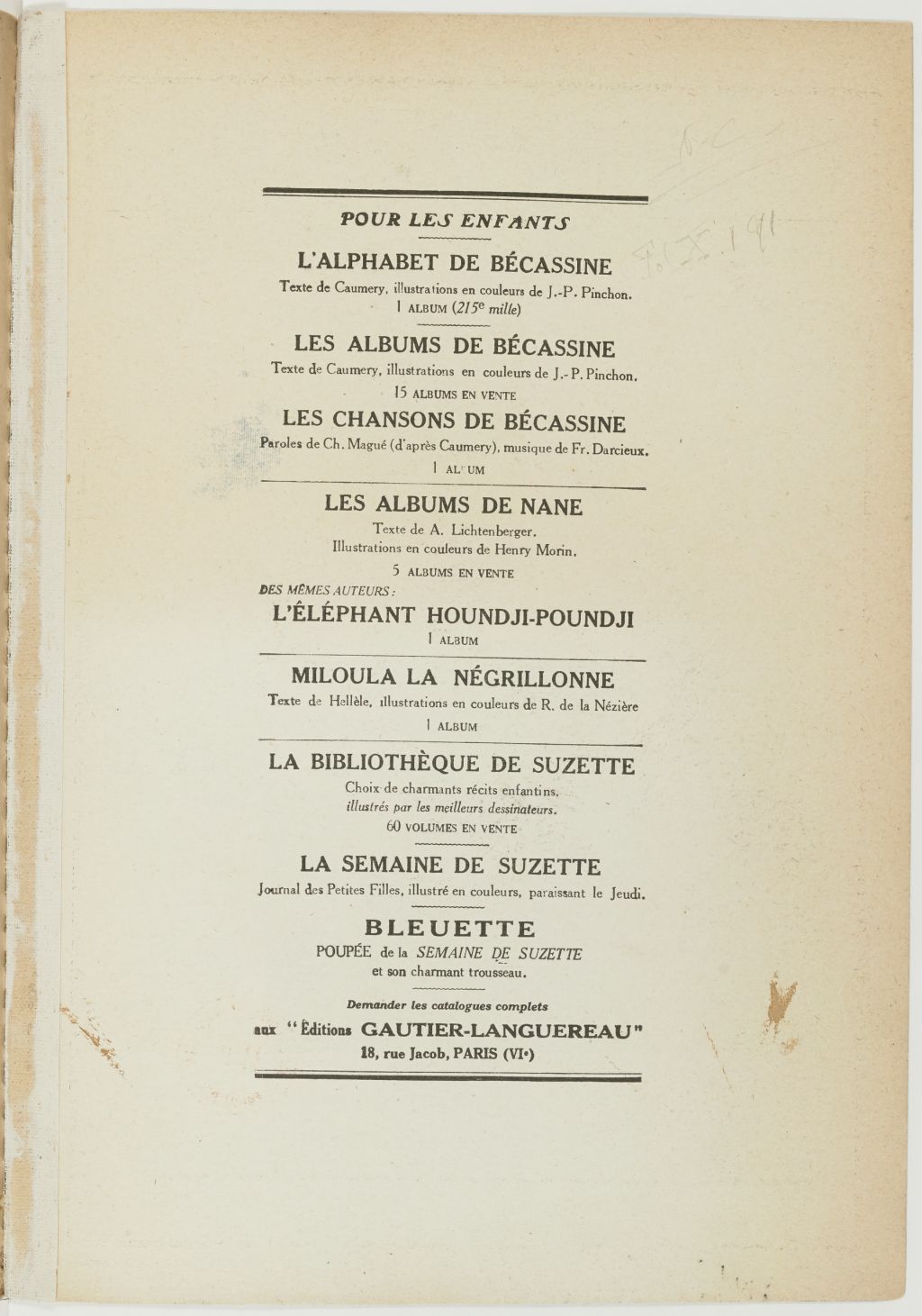 Bécassine – Bécassine, maîtresse d'école (1929), page 35. Caumery & J.-P. Pinchon. Domaine public. Source gallica.bnf.fr / BnF.
