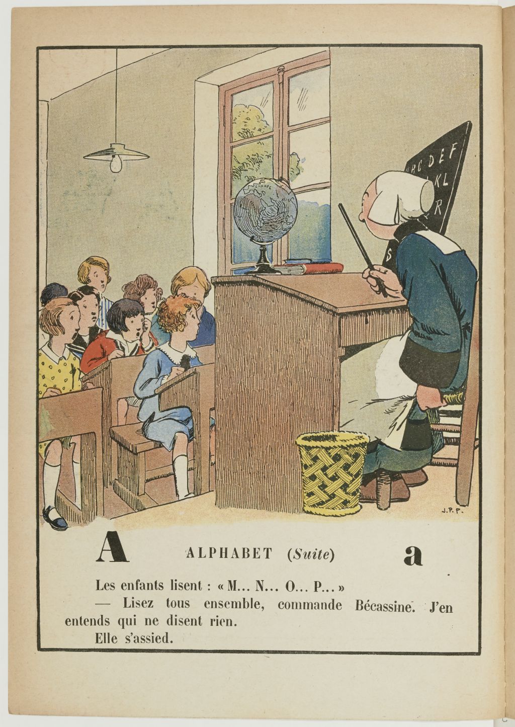 Bécassine – Bécassine, maîtresse d'école (1929), page 6. Caumery & J.-P. Pinchon. Domaine public. Source gallica.bnf.fr / BnF.